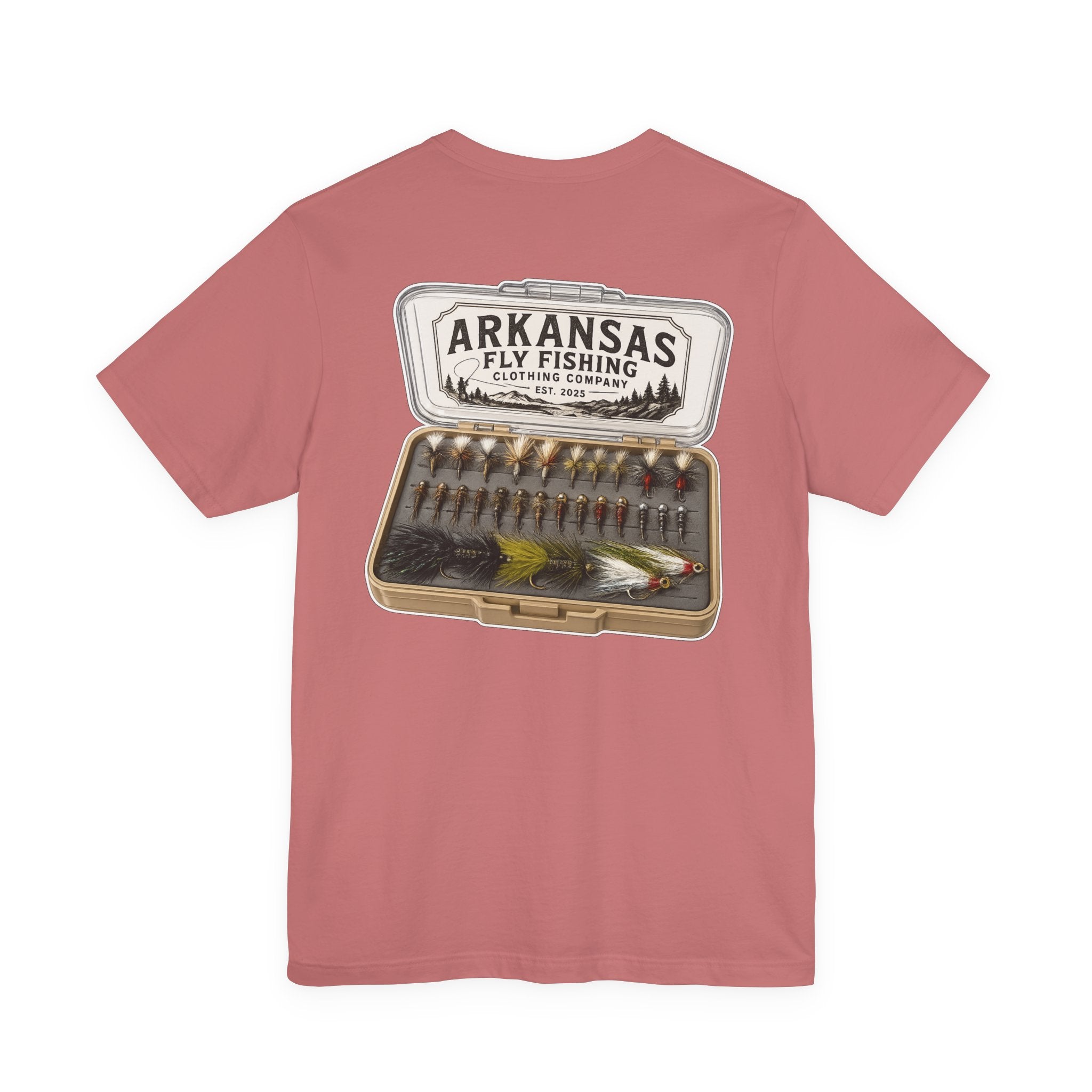 Athletic Fit Runs Small ARKANSAS FLY FISHING CLOTHING COMPANY - FLY BOX Unisex Jersey Short Sleeve Tee