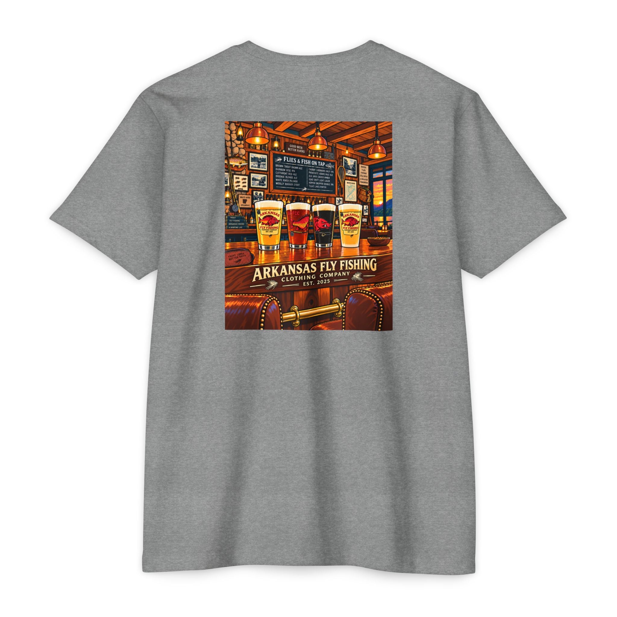 AFFCC Beer Pub Graphic T-Shirt — Arkansas Fly Fishing Clothing Company Logo