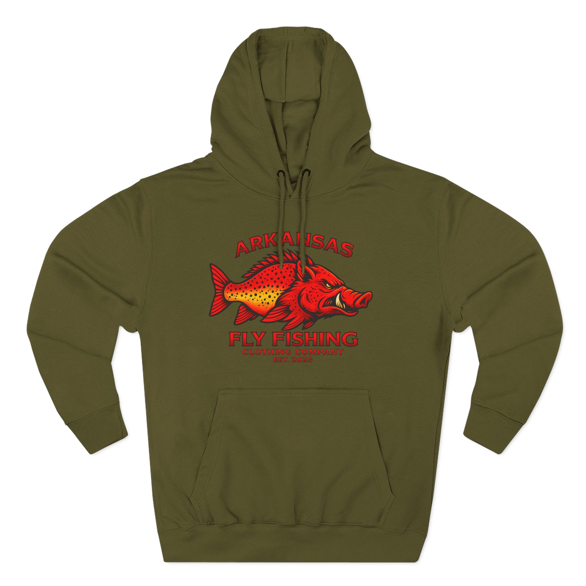 Arkansas Fly Fishing Clothing Company Hoodie — Hog/Trout  Graphic Fleece Pullover