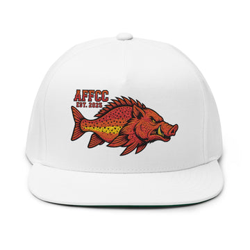 AFFCC Hog/Trout Embroidered Flat Bill Cap — AFCC Est. 2025 Snapback