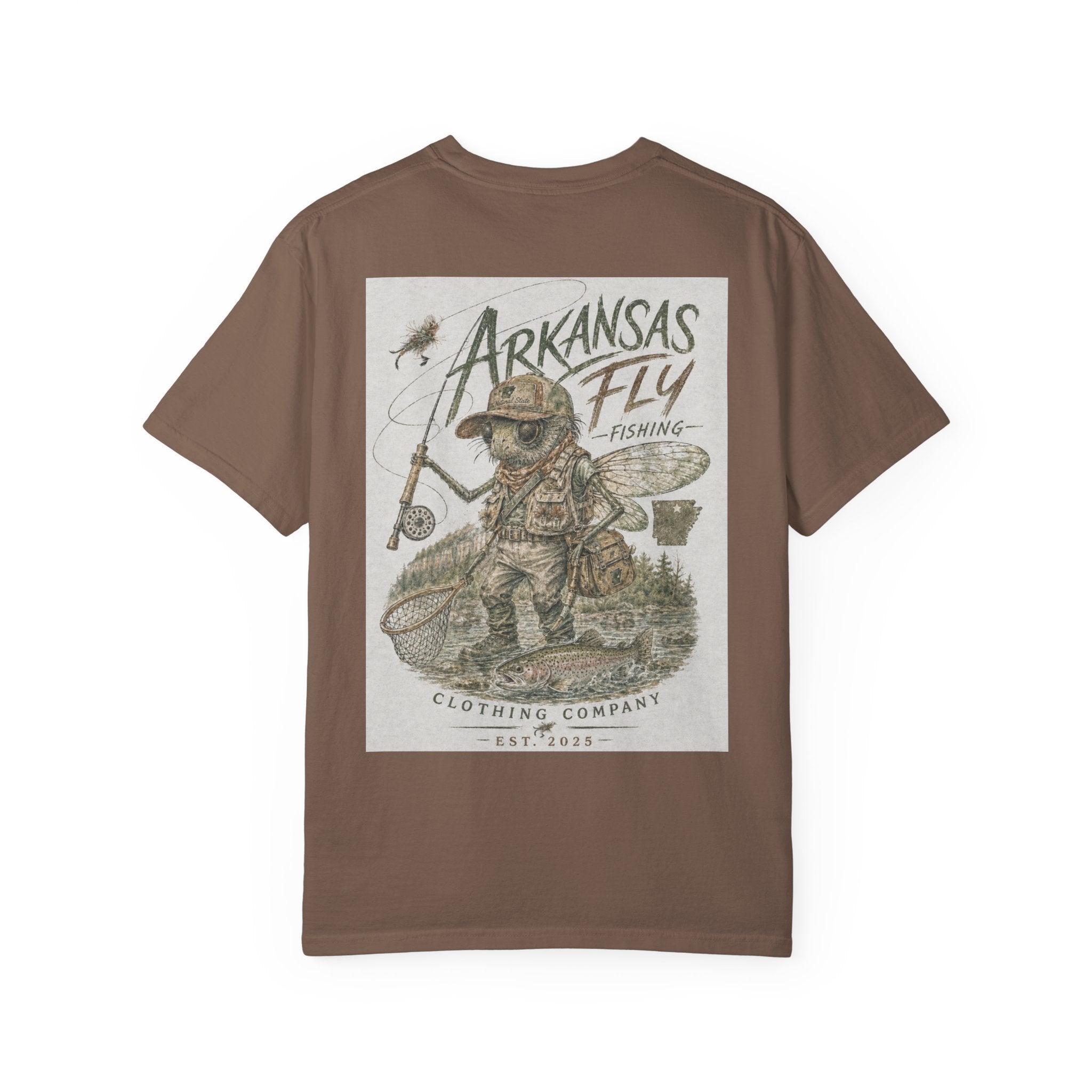 AFFCC Arkansas Fly Fishing Illustration T-Shirt | Vintage Angler Graphic