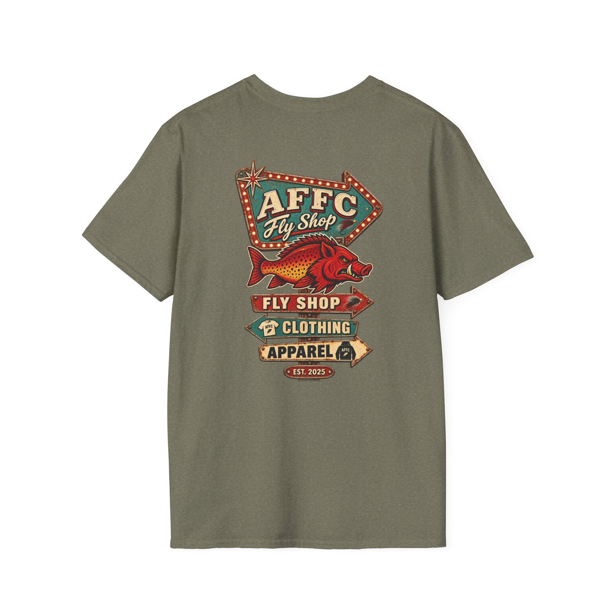 AFFCC Arkansas Fly Fishing Clothing Company Logo T-Shirt | Retro Sign Angler Shirt