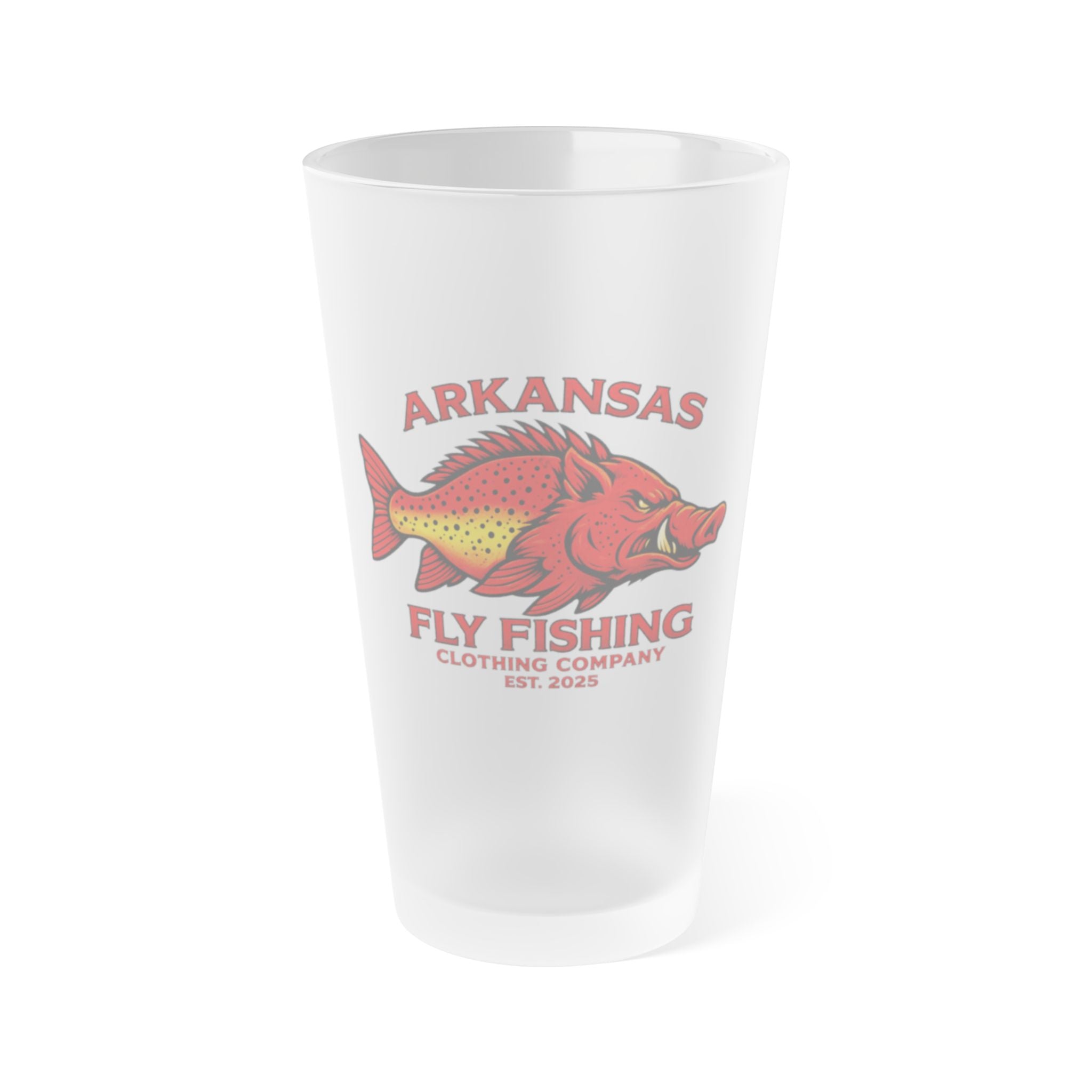 Frosted Pint Glass — Arkansas Fly Fishing Clothing Company  Logo 16oz