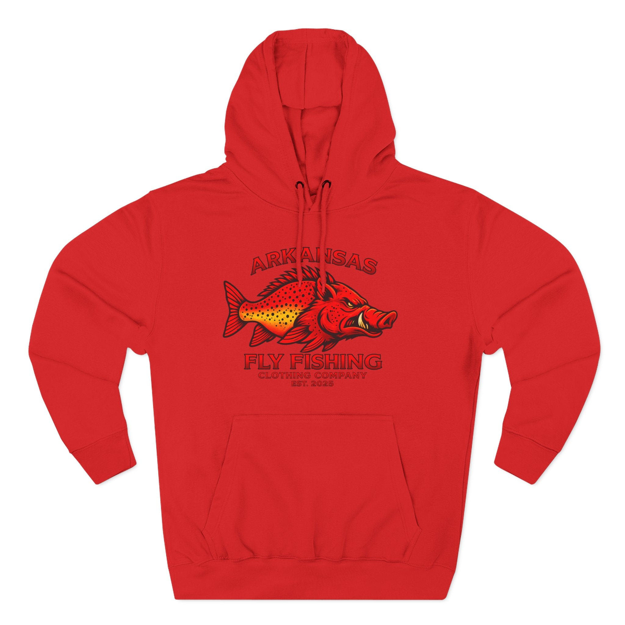 Arkansas Fly Fishing Clothing Company Logo Hoodie — Hog/Trout  Graphic Pullover
