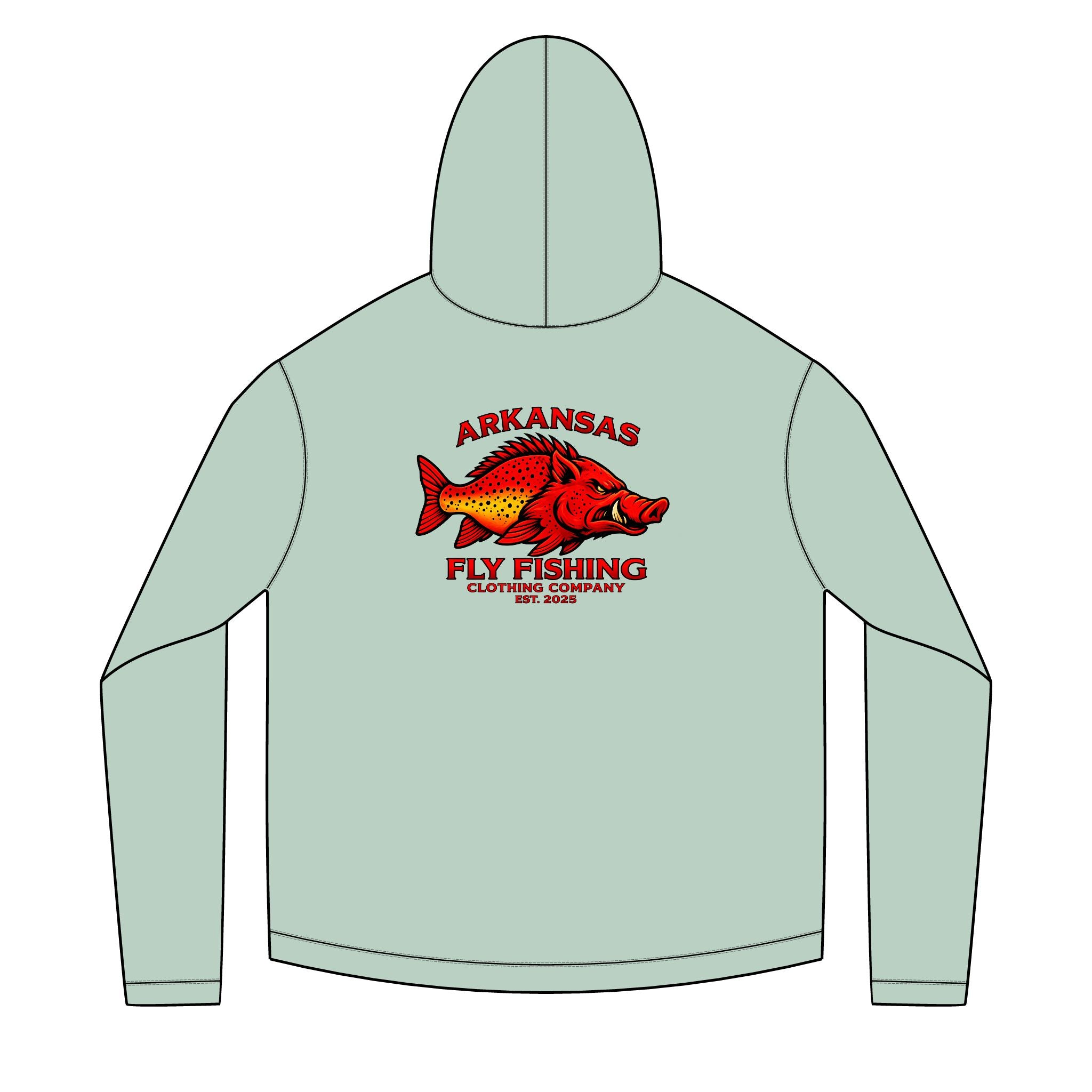 AFFCC EST. 2025 Logo Sun Hoodie — Retro Hog/Trout Logo Graphic Hoodie