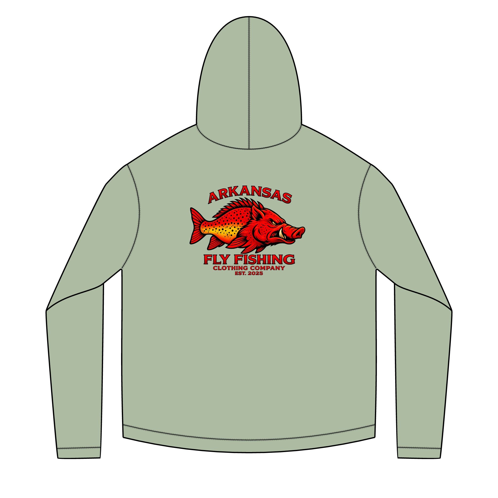 AFFCC EST. 2025 Logo Sun Hoodie — Retro Hog/Trout Logo Graphic Hoodie