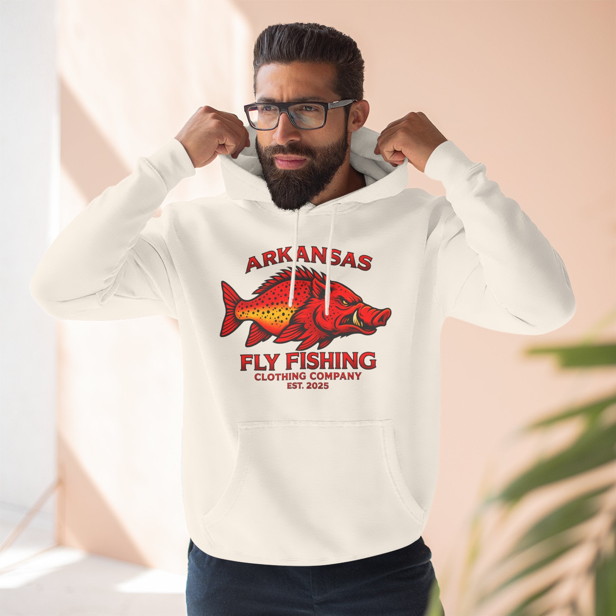 Arkansas Fly Fishing Clothing Company Hoodie — Hog/Trout  Graphic Fleece Pullover