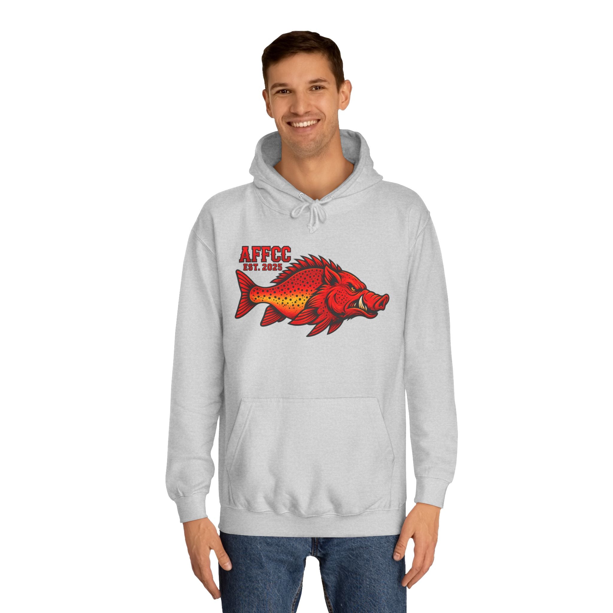 AFFCC Logo Hoodie — Red Hog/Trout "AFFCC Est. 2025"