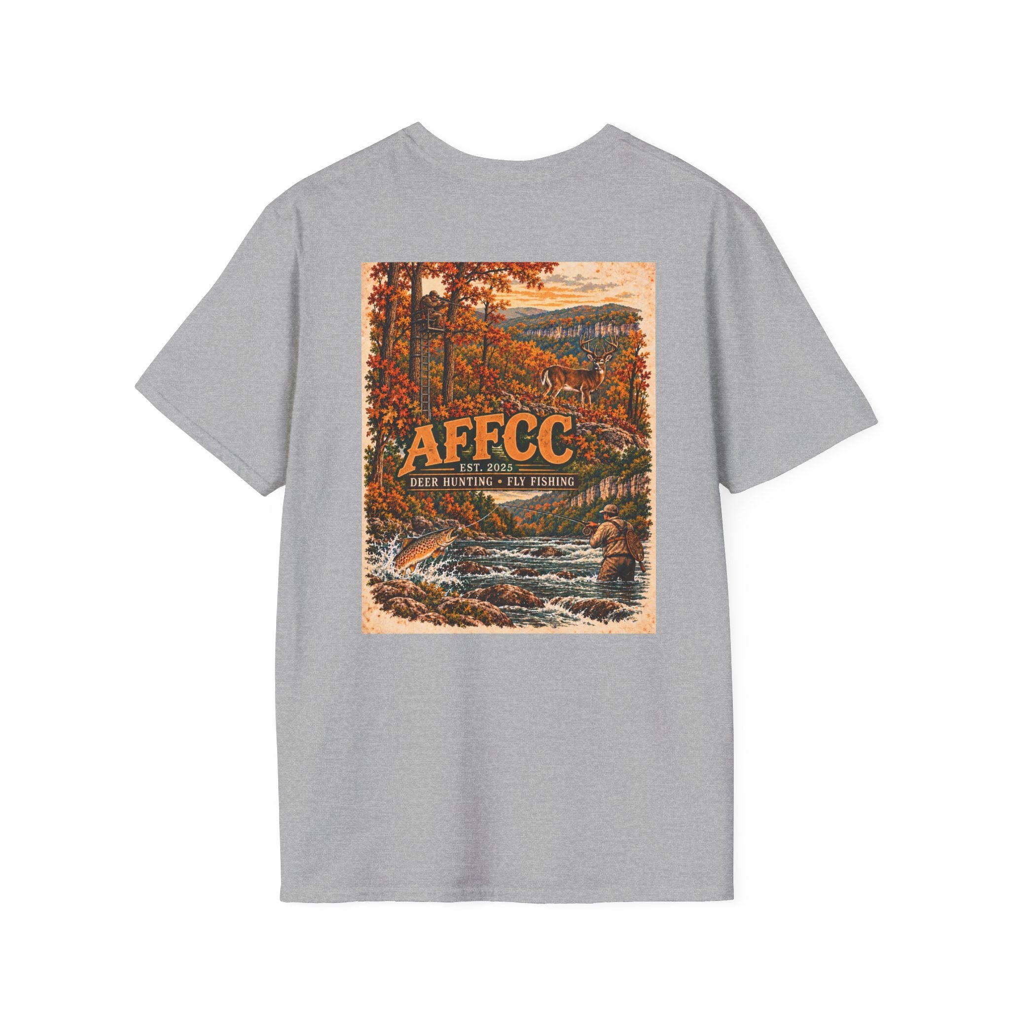 AFFCC Deer hunting and Fall River Fly Fishing Graphic T‑Shirt
