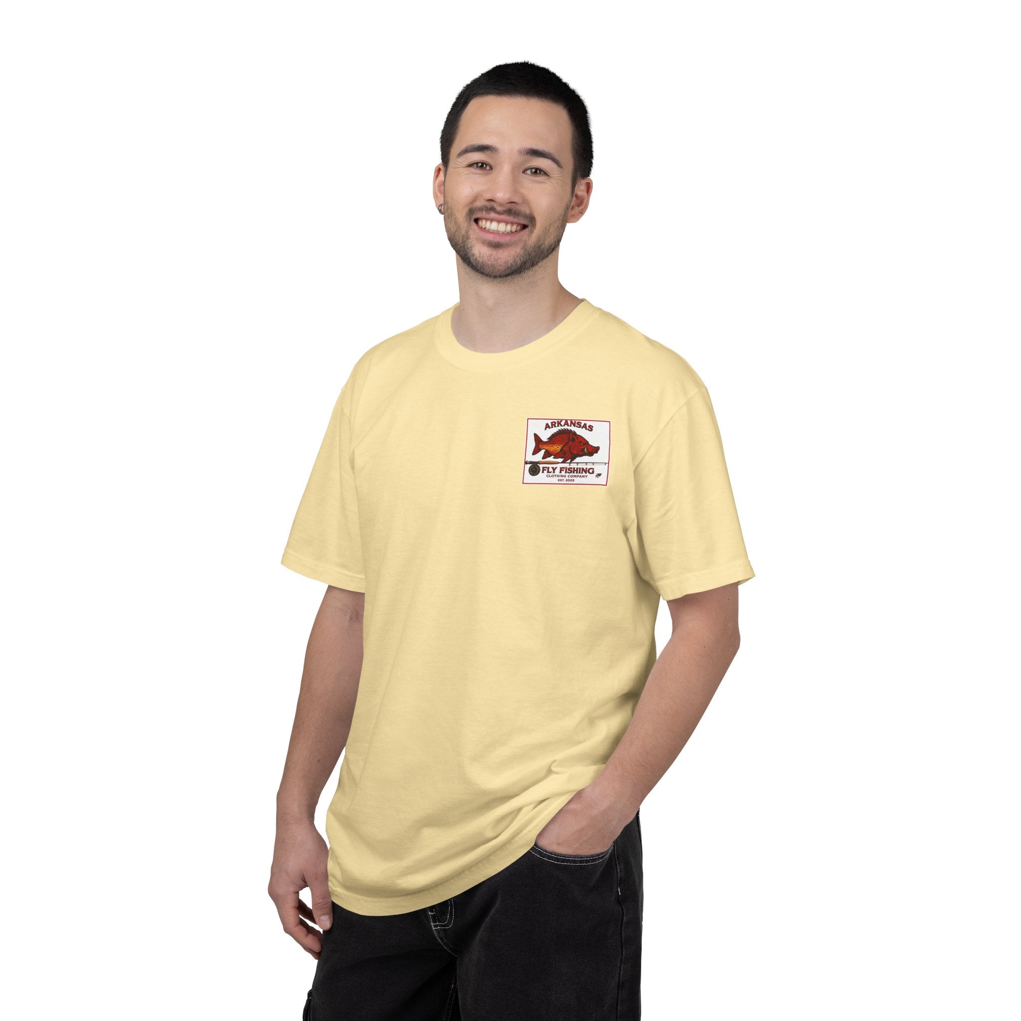 AFFCC Little Red River Arkansas Trout Map T-Shirt — 'Hogs Live Here' Fishing Guide Tee