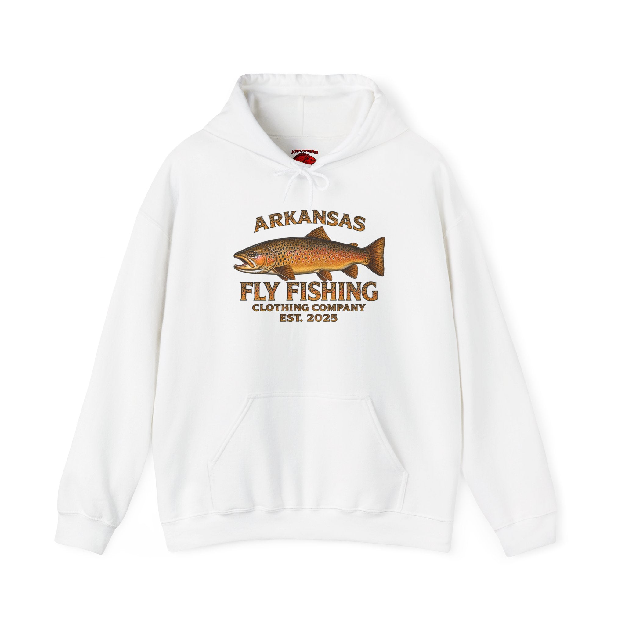Arkansas Fly Fishing Clothing Company  Hoodie – Brown Trout Design