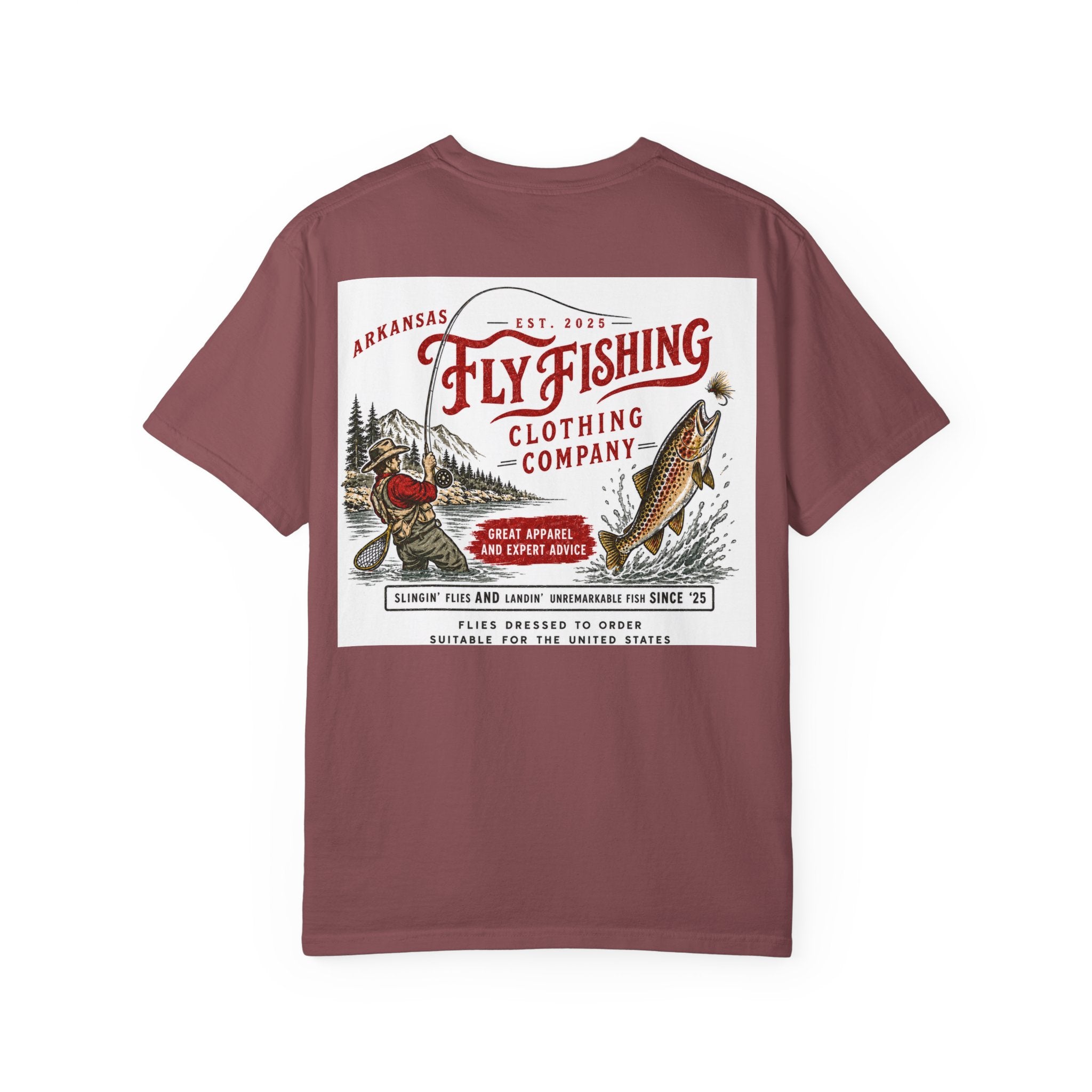 AFFCC Vintage Hog/Trout Hybrid Patch T-Shirt | Small Chest Pocket Graphic/ Large Vintage Back Graphic