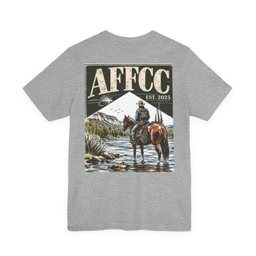 Athletic fit Runs Small Arkansas Fly Fishing Clothing Company Tee — AFFCC Mountain River Design