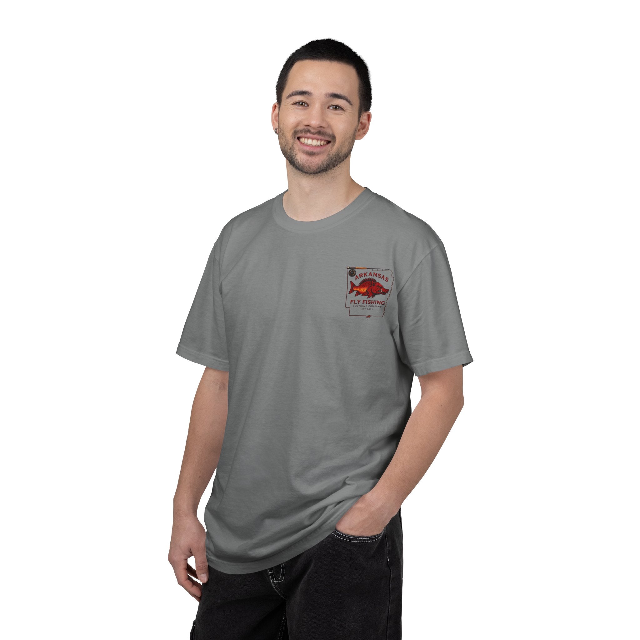 Fly Fishing T‑Shirt — Arkansas Boar Angler Graphic Tee