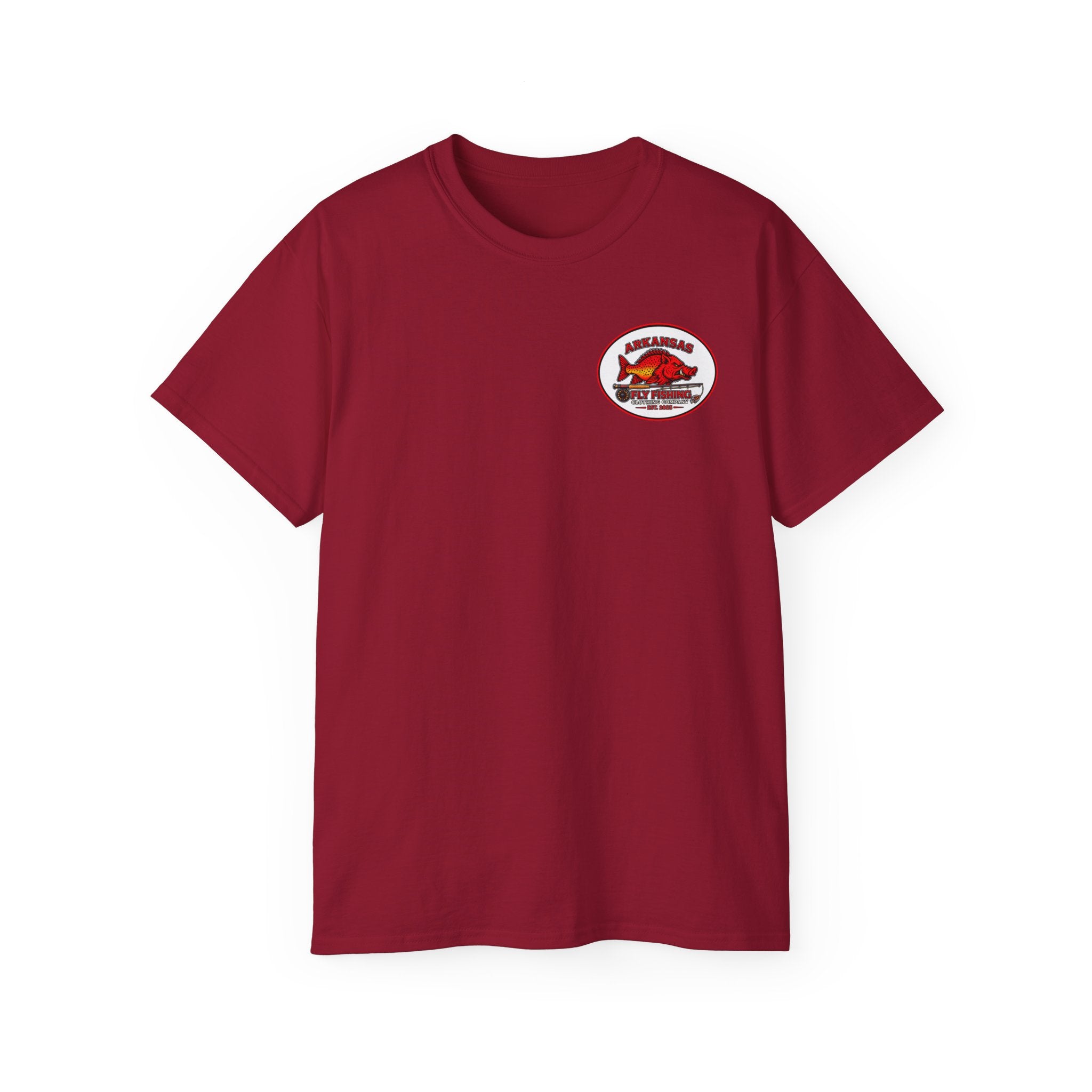 Arkansas Fly Fishing Clothing Company Square Graphic T-Shirt — Arkansas Clothing Company Vintage Fly Design