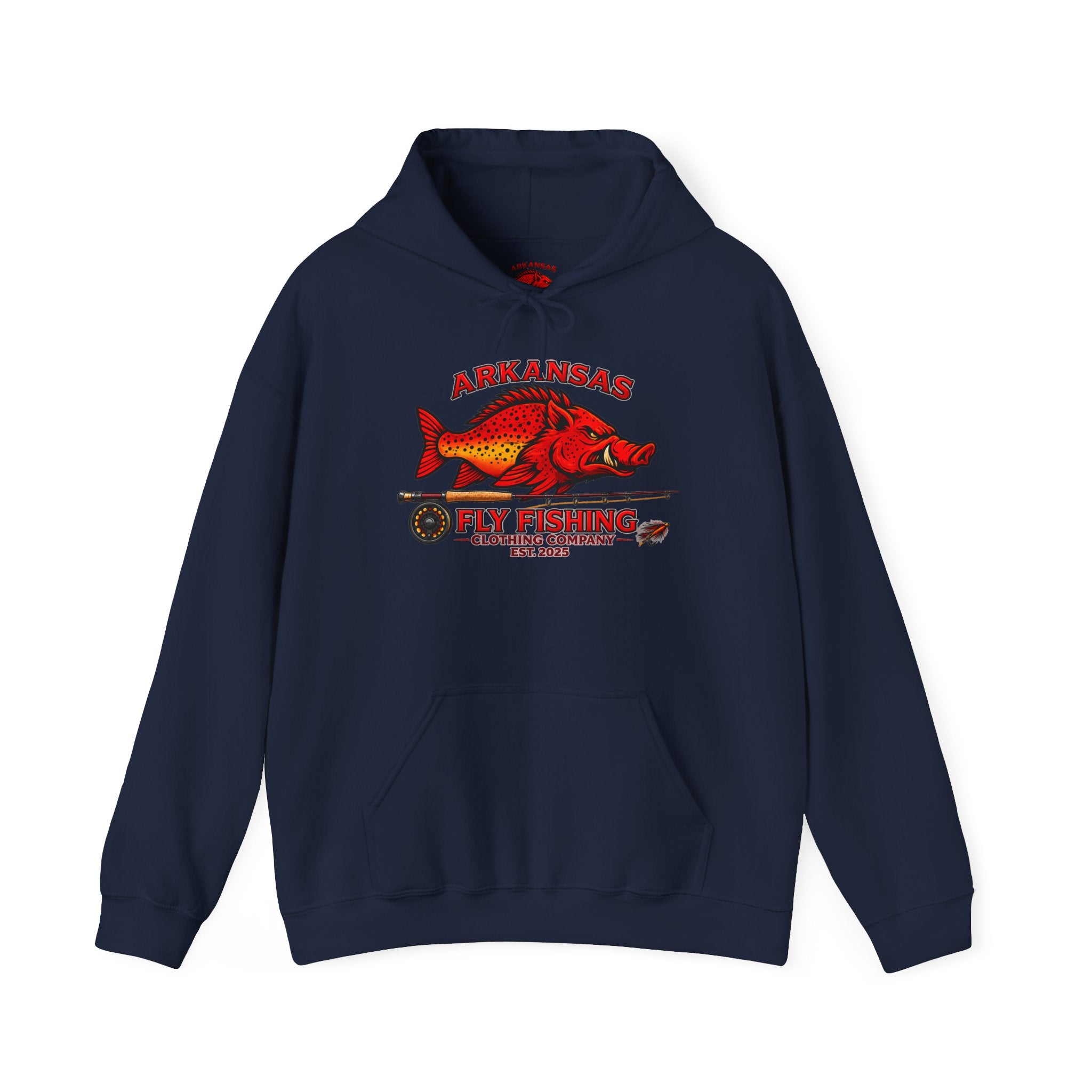 AFFCC  Hoodie – Antiqued Hog/Trout Patch Design