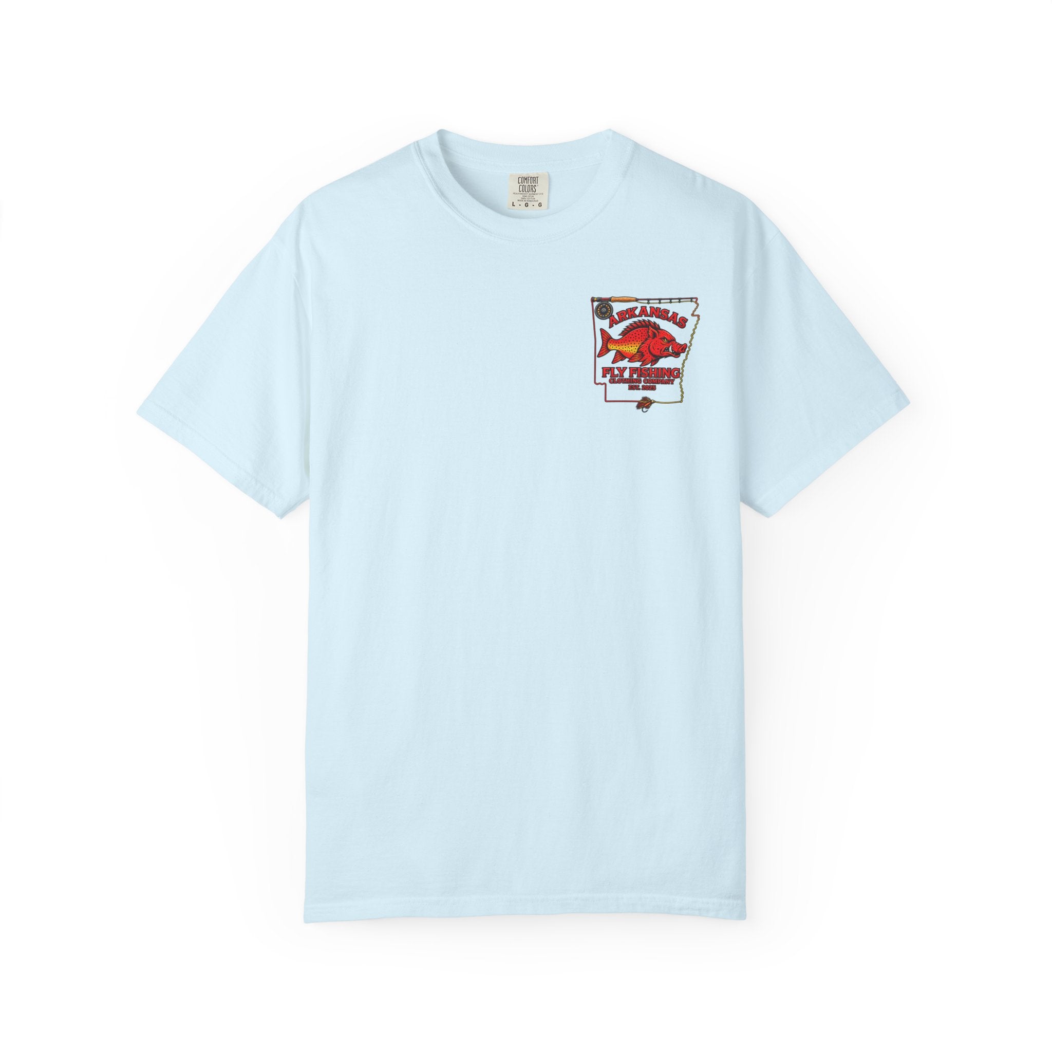 Arkansas Fly Fishing Clothing Company Bronco T-Shirt — White River Bronco Fishing Scenic Tee