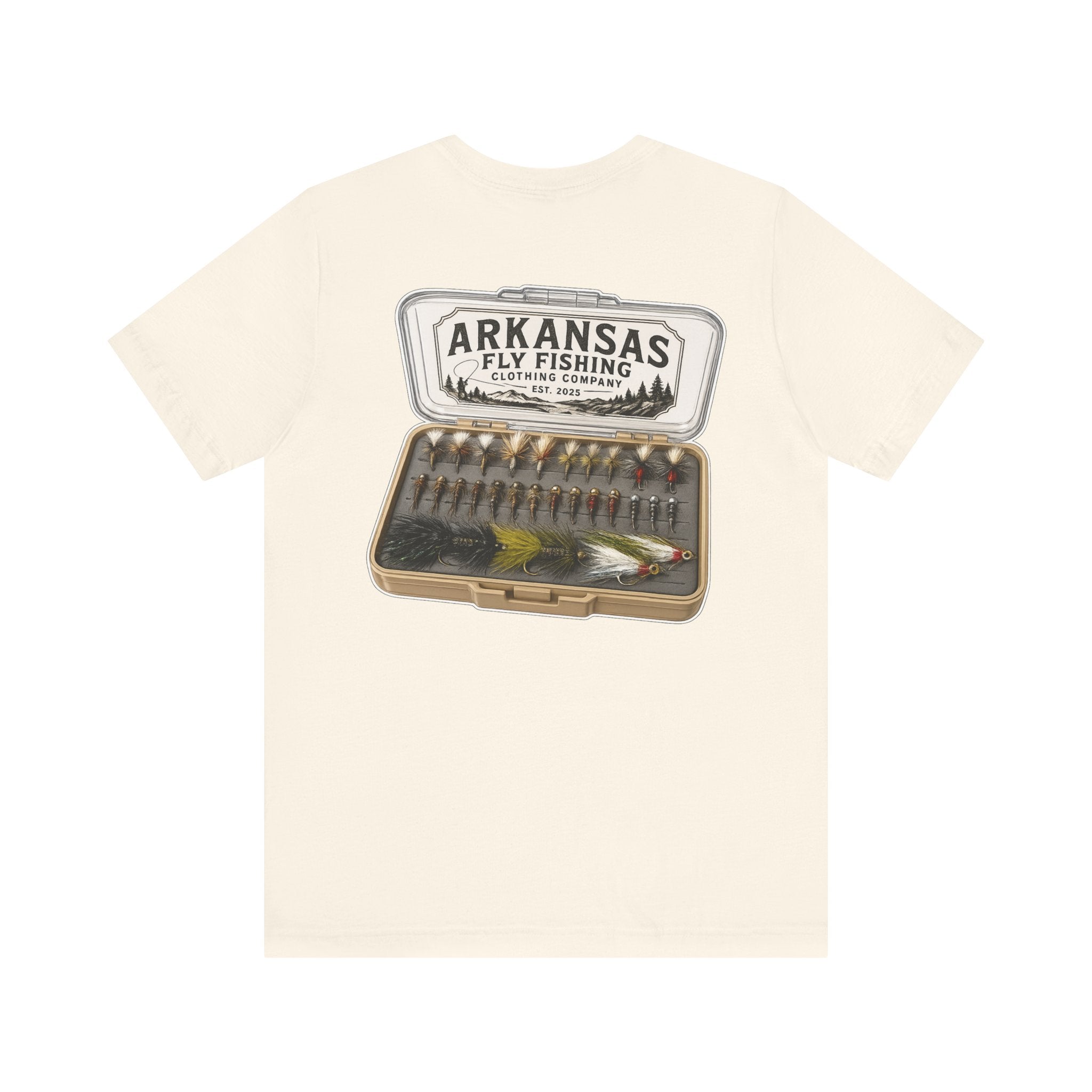 Athletic Fit Runs Small ARKANSAS FLY FISHING CLOTHING COMPANY - FLY BOX Unisex Jersey Short Sleeve Tee