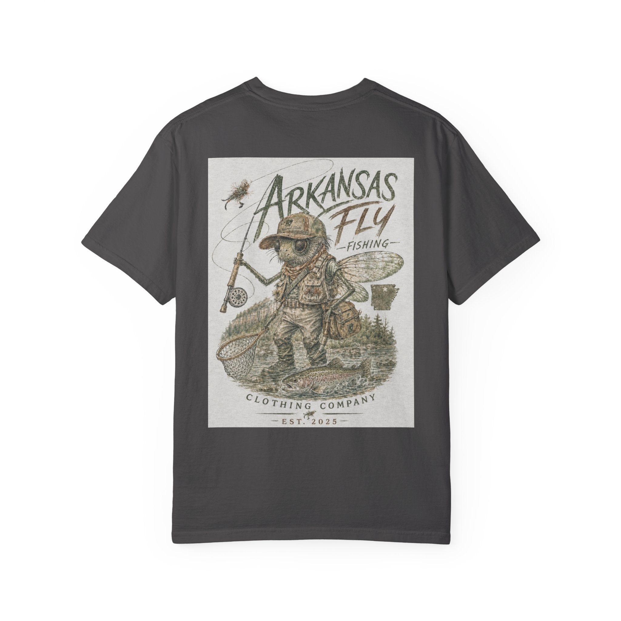 AFFCC Arkansas Fly Fishing Illustration T-Shirt | Vintage Angler Graphic