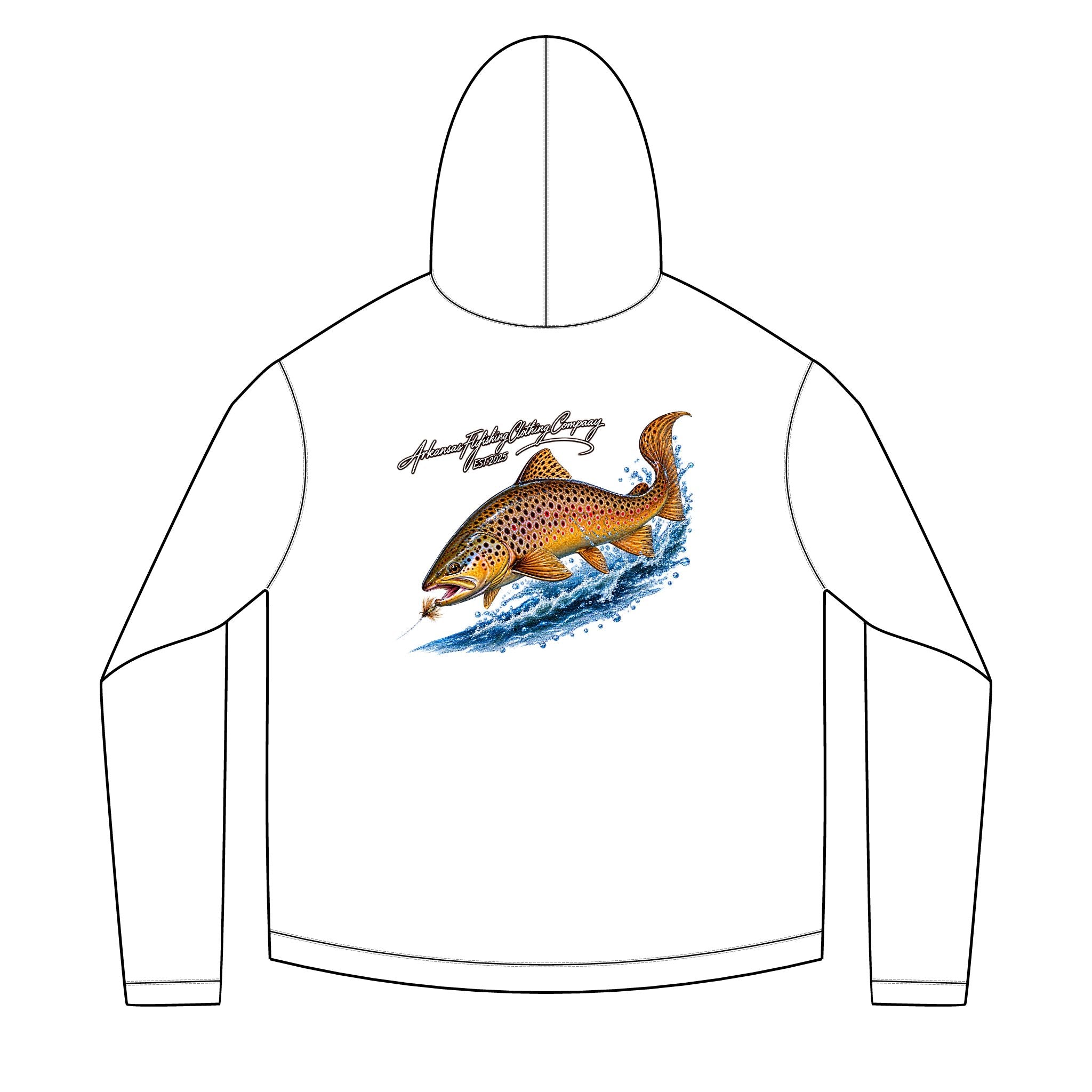 AFFCC Brown Trout Chasing Streamer Sun Hoodie DTG Print