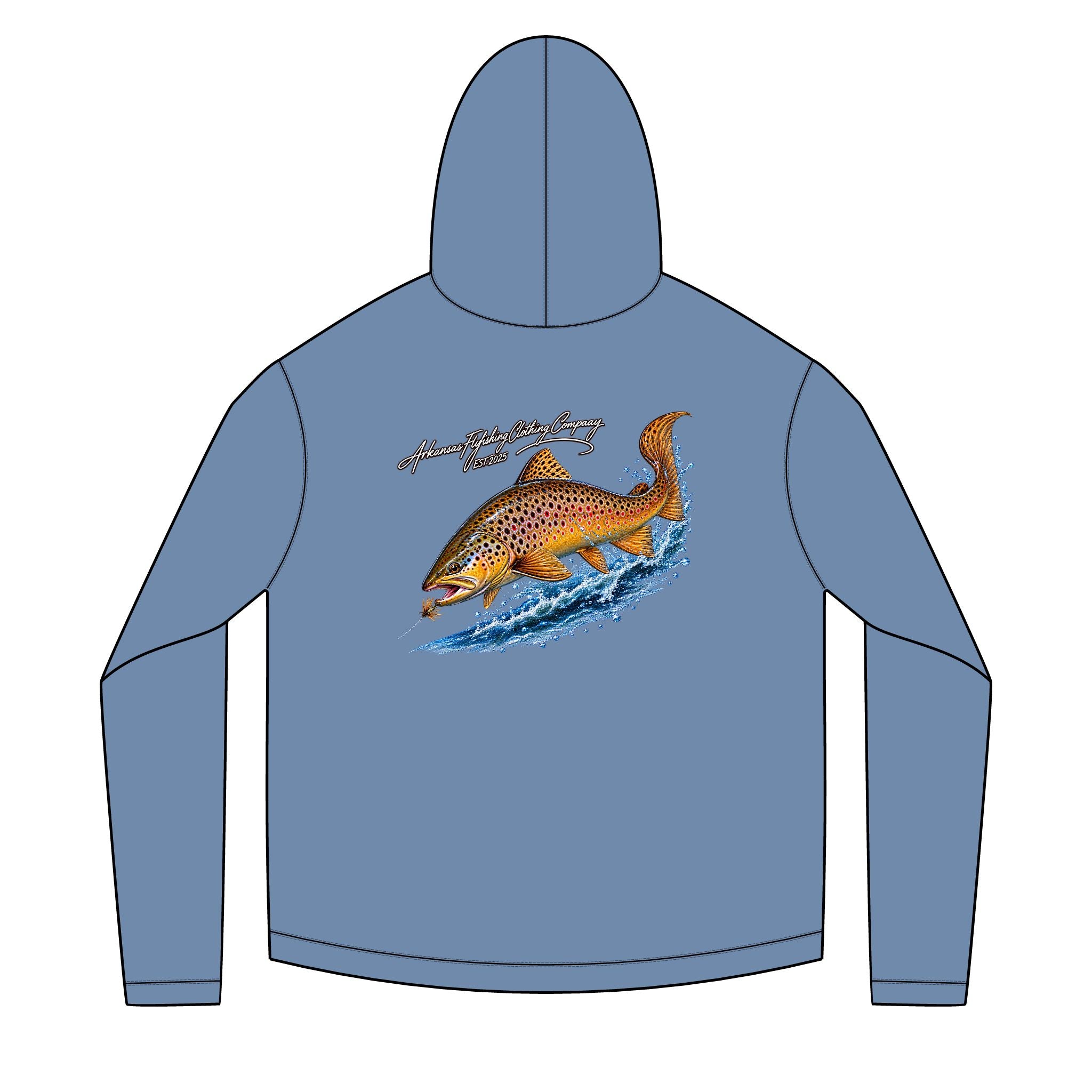 AFFCC Brown Trout Chasing Streamer Sun Hoodie DTG Print