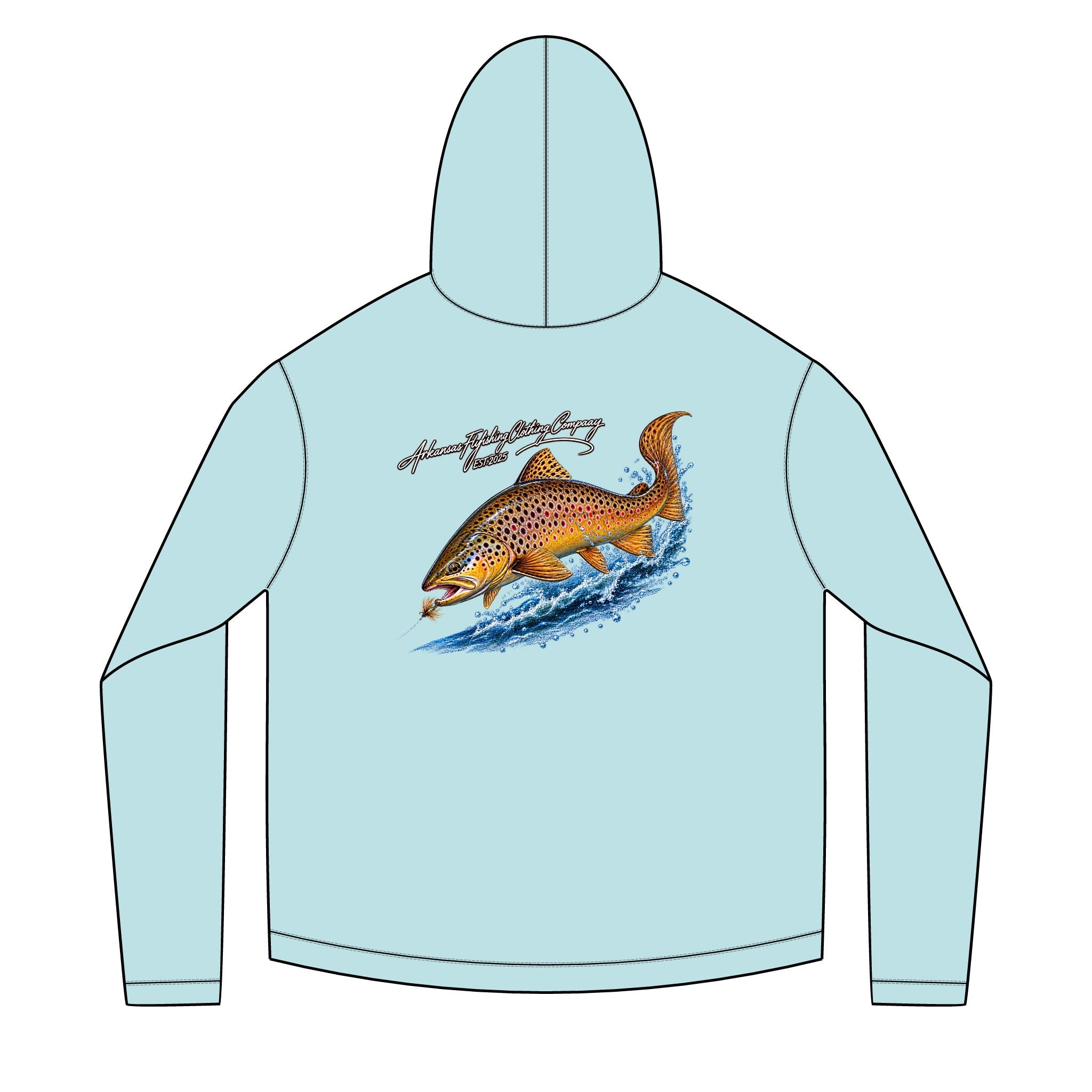 AFFCC Brown Trout Chasing Streamer Sun Hoodie DTG Print