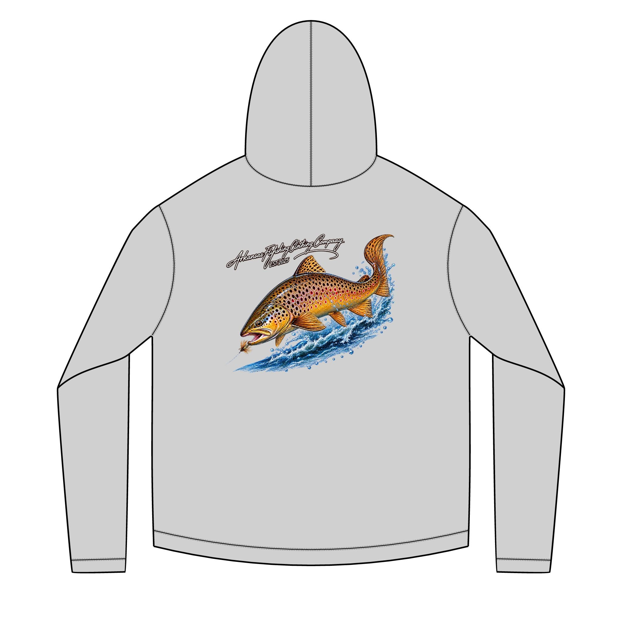 AFFCC Brown Trout Chasing Streamer Sun Hoodie DTG Print