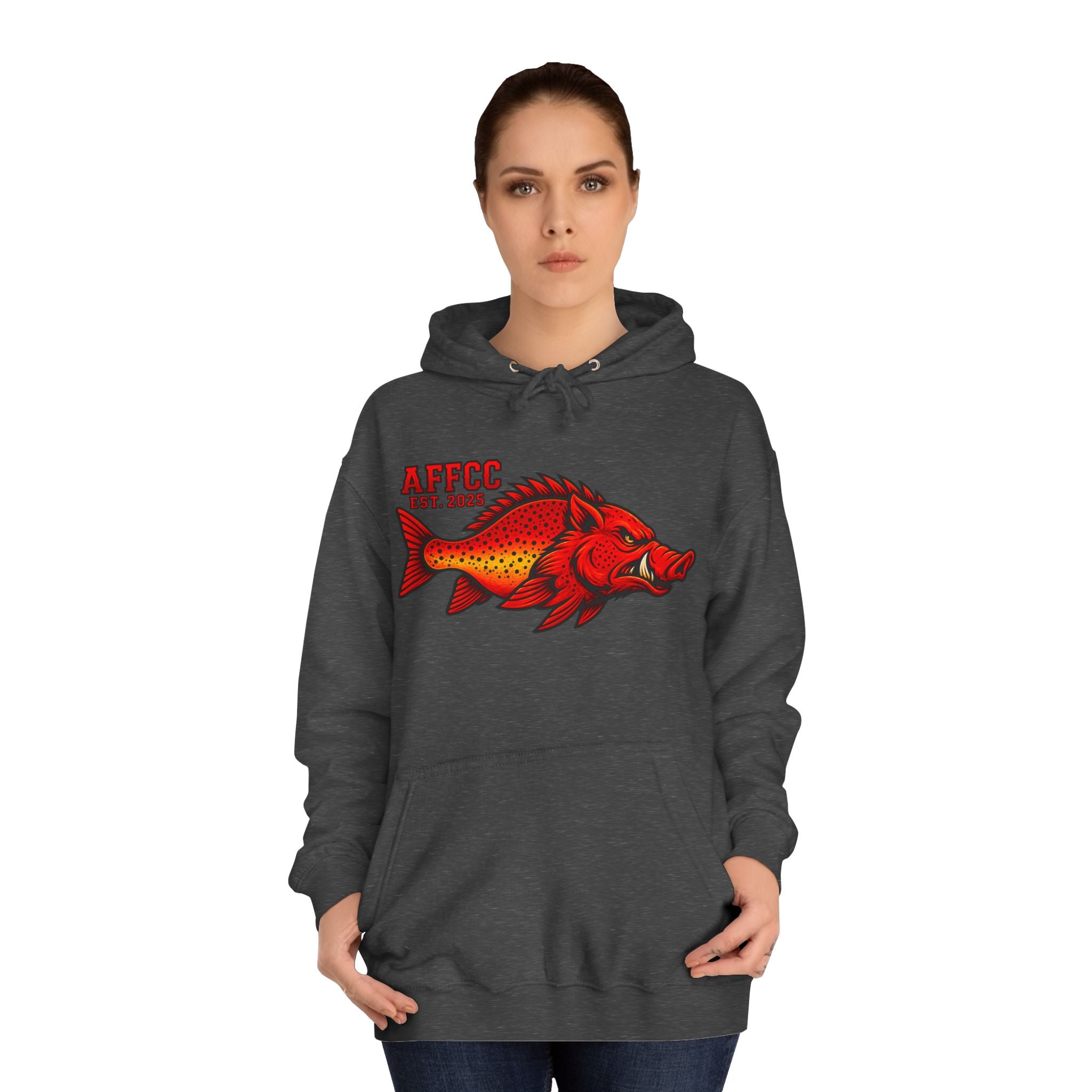 AFFCC Logo Hoodie — Red Hog/Trout "AFFCC Est. 2025"