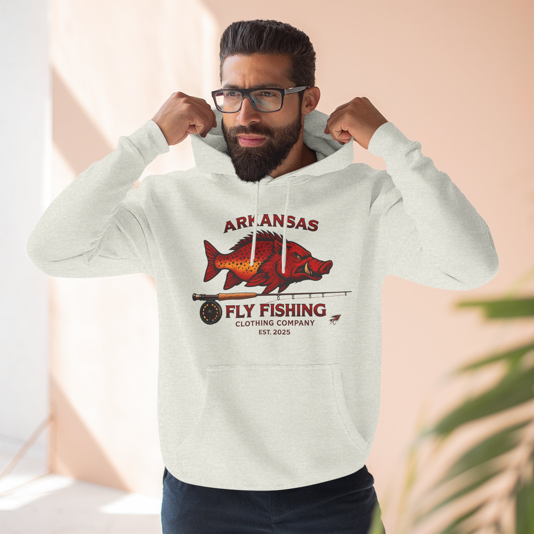 Arkansas Fly Fishing Clothing Company Hoodie — Vintage Trout Graphic Pullover