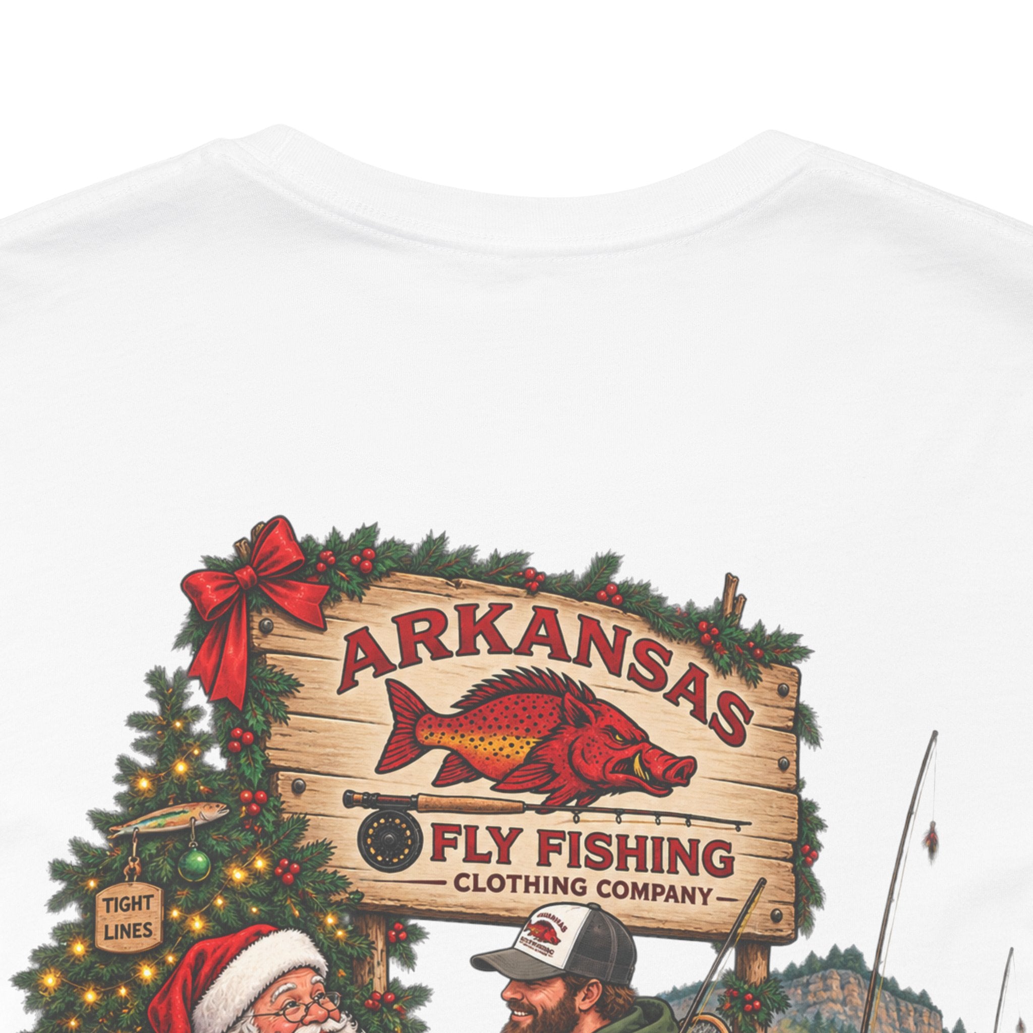 Athletic fit Runs Small AFFCC EST. 2025 Arkansas Fly Fishing Santa Christmas Tee