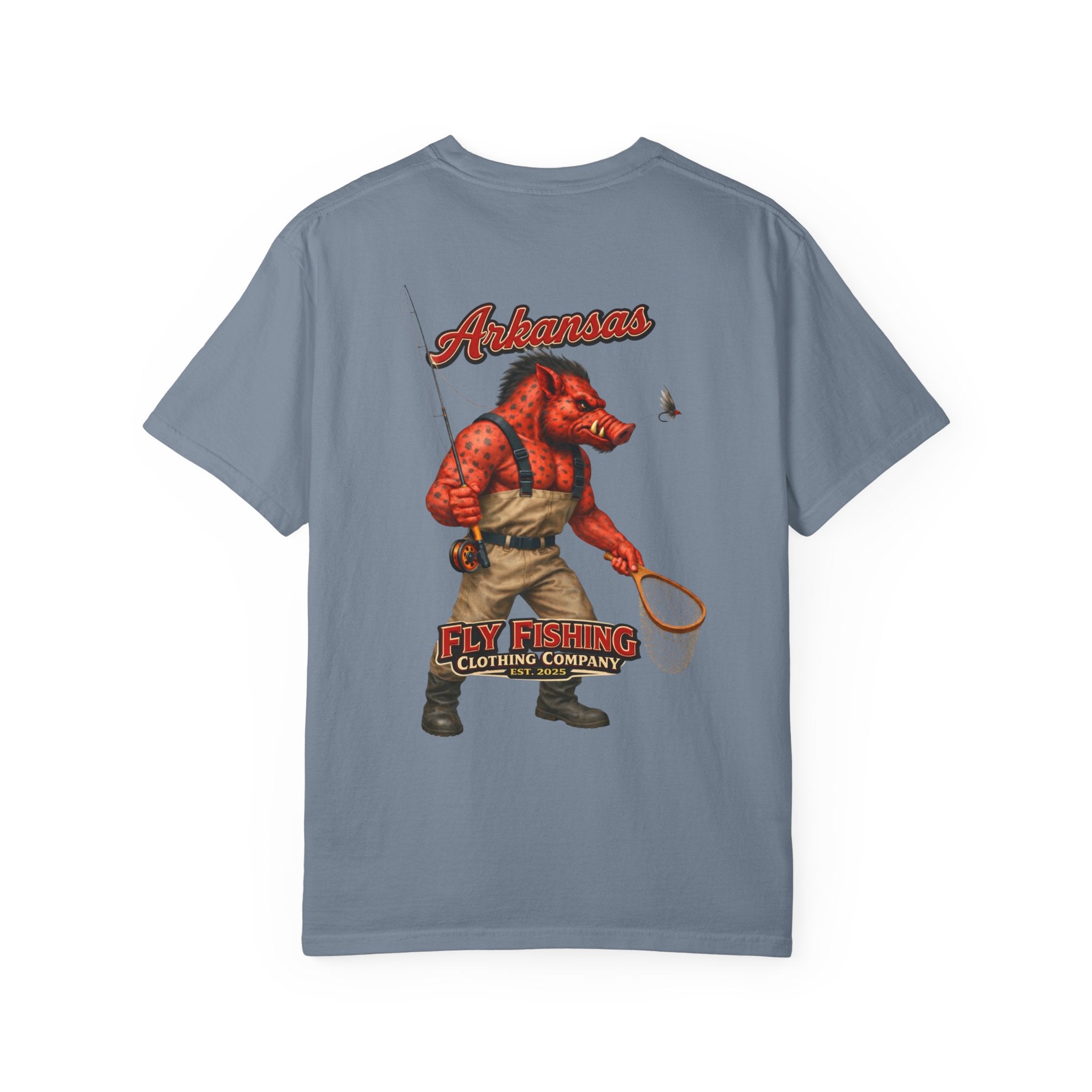 Fly Fishing T‑Shirt — Arkansas Boar Angler Graphic Tee