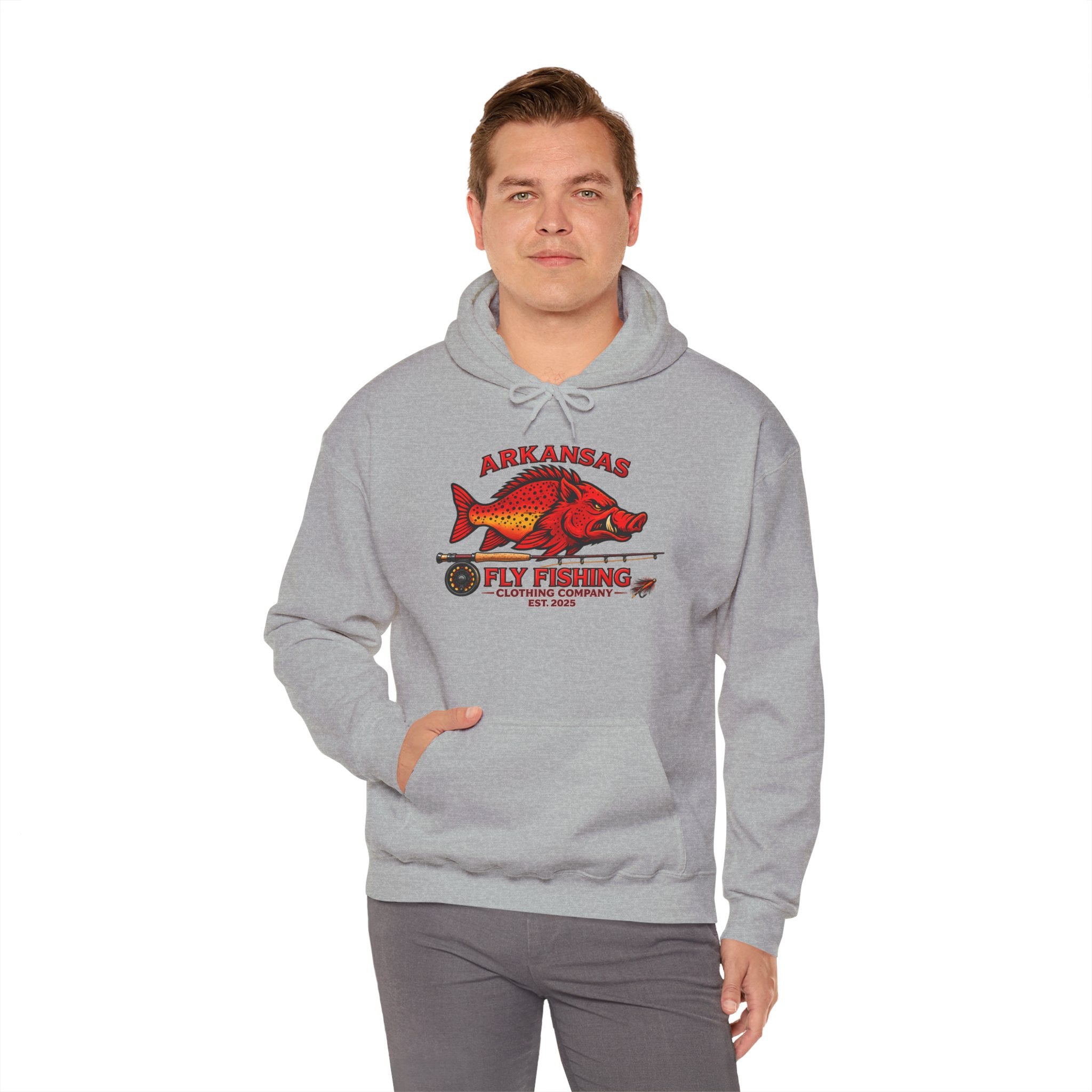 AFFCC Hoodie — Arkansas Fly Fishing Clothing Company Vintage Hog/Trout Graphic Hooded Sweatshirt