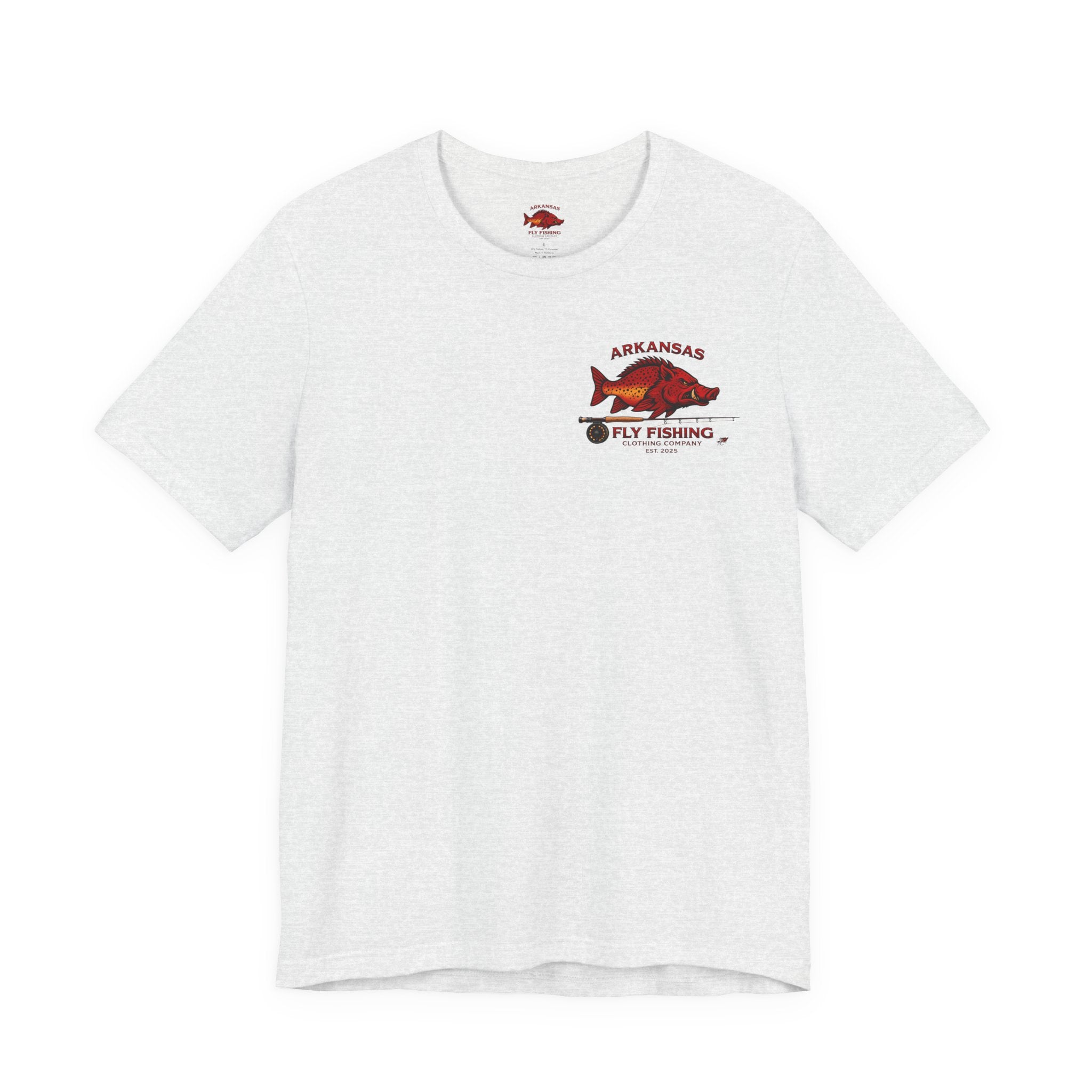 Athletic fit Runs Small AFFCC Arkansas Fly Fishing Tee – Brown Trout Graphic Short Sleeve Shirt