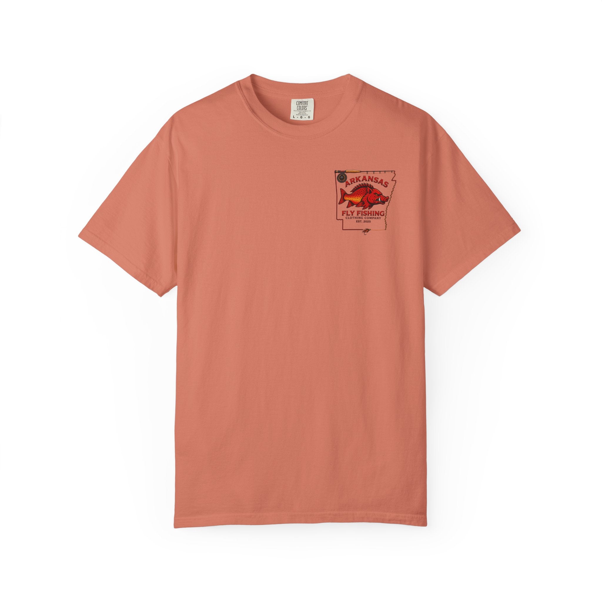 Arkansas Fly Fishing Clothing Company T-Shirt | Fly Rod Script Back Print