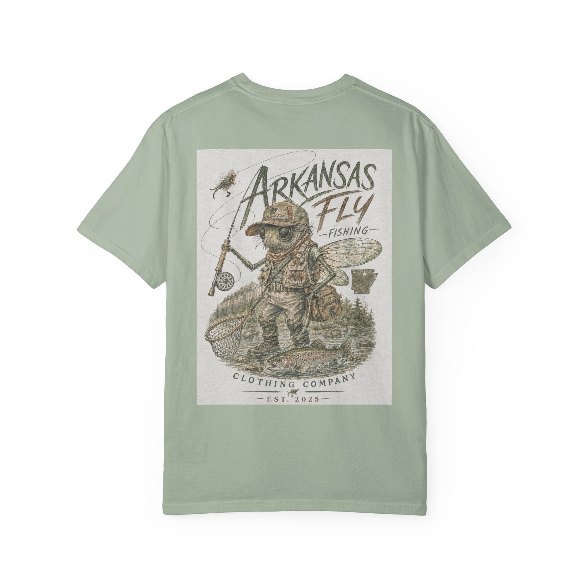 AFFCC Arkansas Fly Fishing Illustration T-Shirt | Vintage Angler Graphic