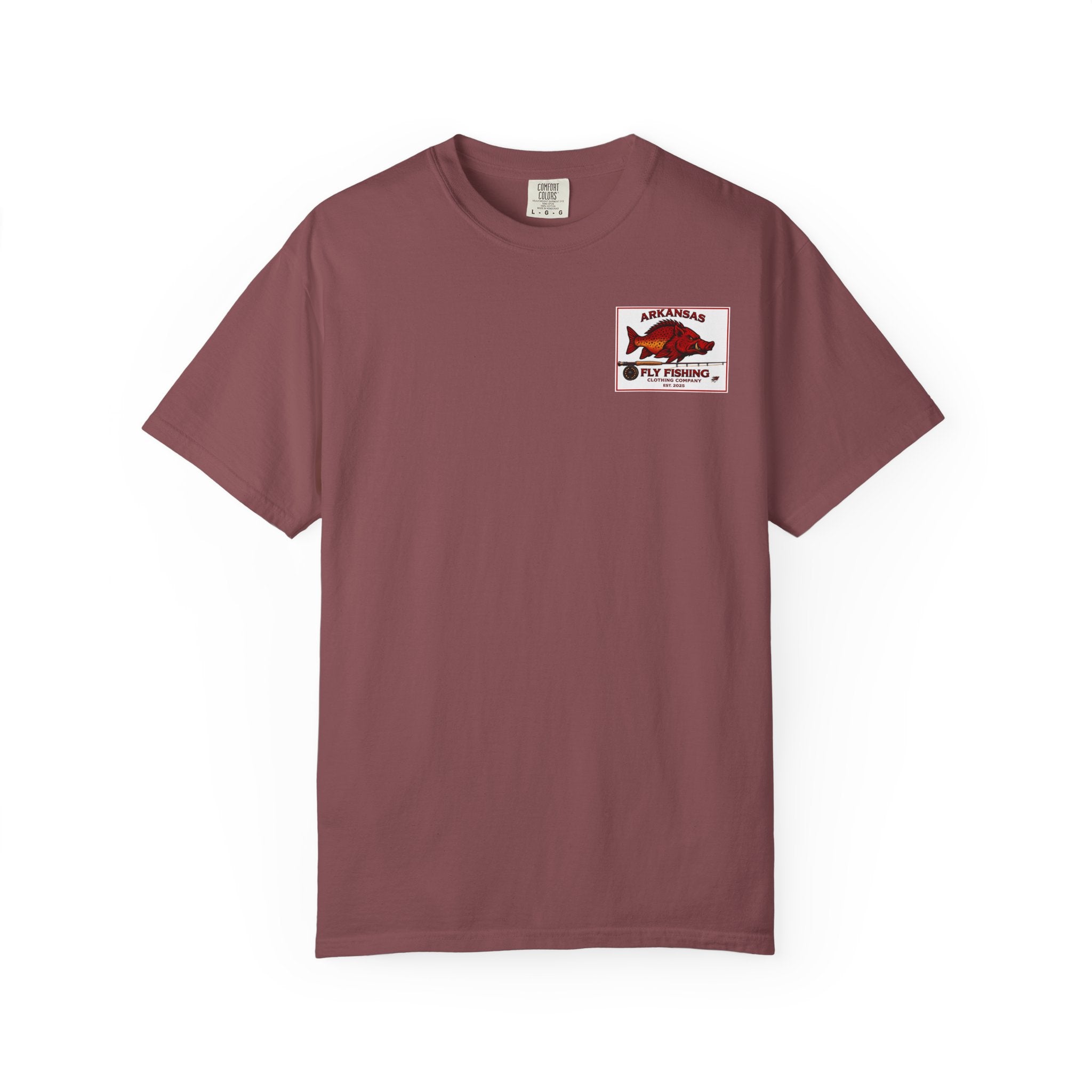 AFFCC Vintage Hog/Trout Hybrid Patch T-Shirt | Small Chest Pocket Graphic/ Large Vintage Back Graphic
