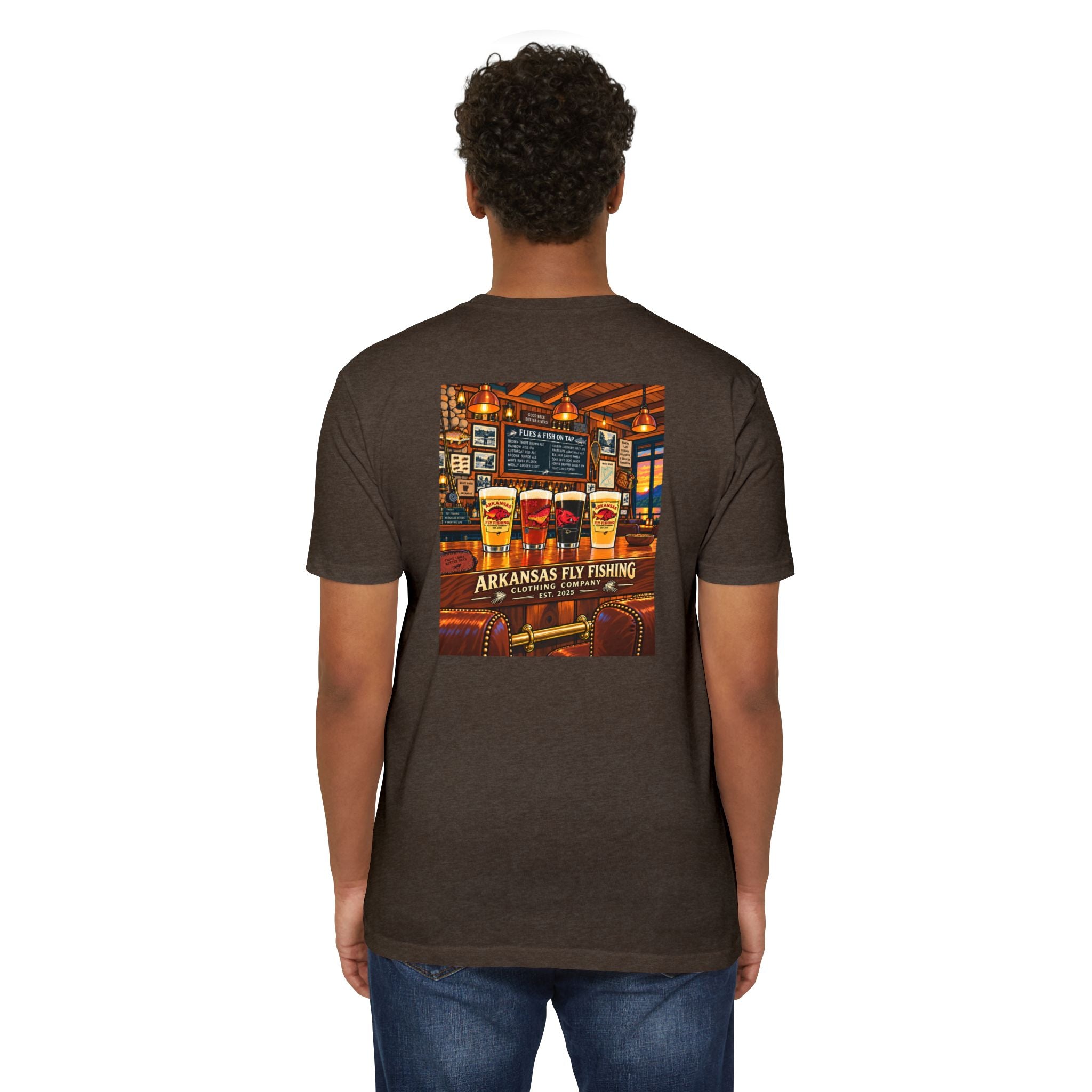 AFFCC Beer Pub Graphic T-Shirt — Arkansas Fly Fishing Clothing Company Logo
