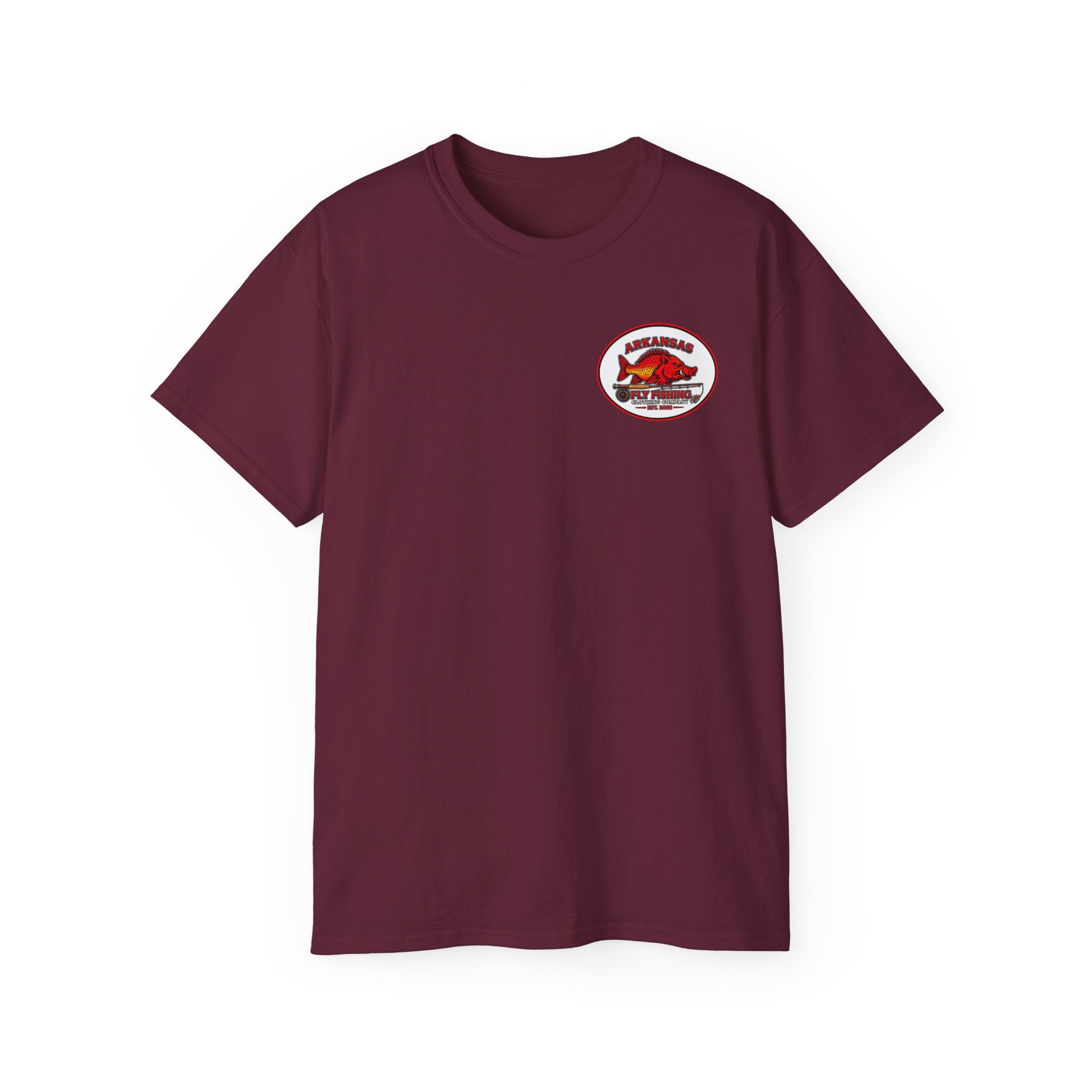 Arkansas Fly Fishing Clothing Company Square Graphic T-Shirt — Arkansas Clothing Company Vintage Fly Design