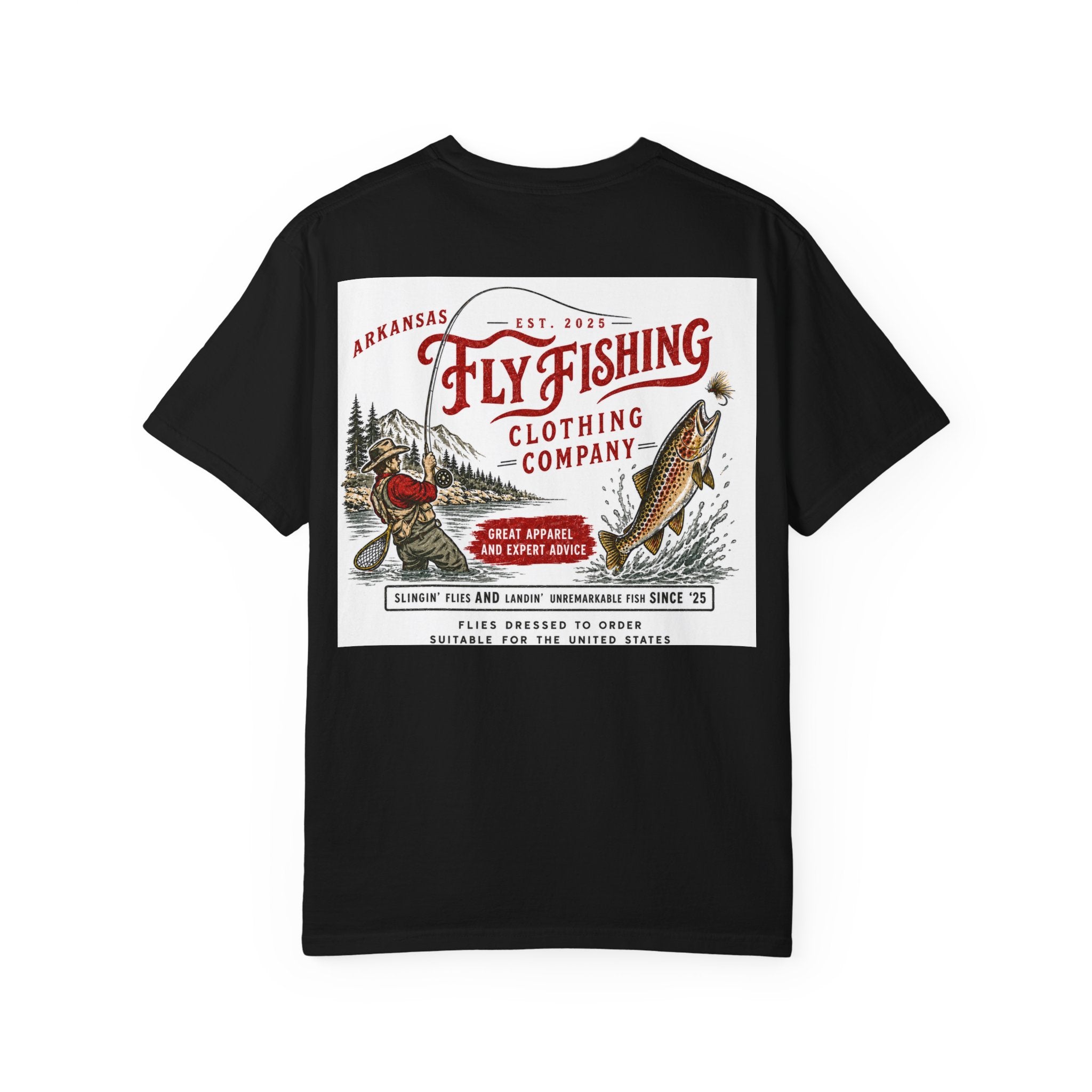 AFFCC Vintage Hog/Trout Hybrid Patch T-Shirt | Small Chest Pocket Graphic/ Large Vintage Back Graphic