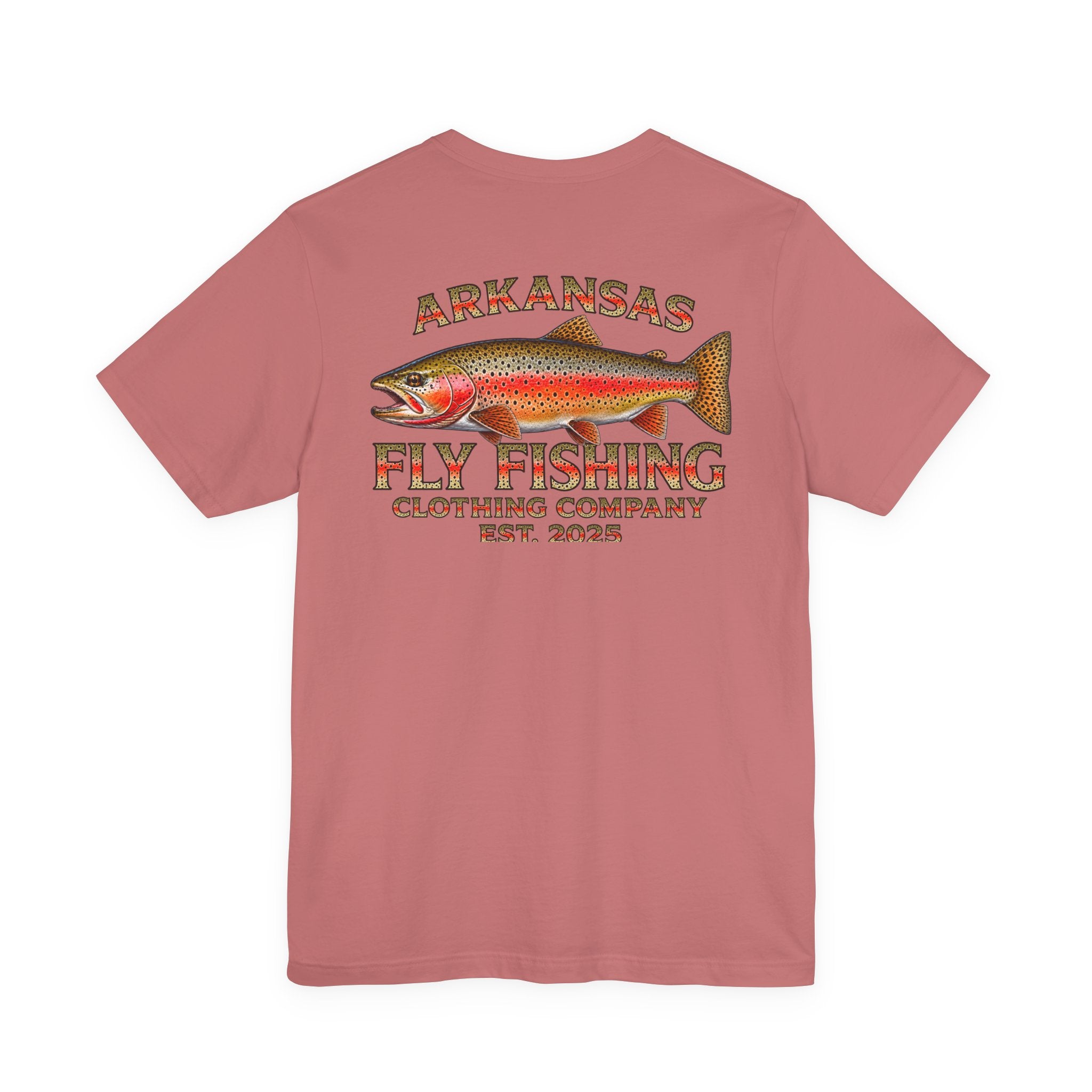 Athletic fit Runs Small Arkansas Fly Fishing Clothing Company Tee — Cutthroat Trout Graphic Short Sleeve Shirt