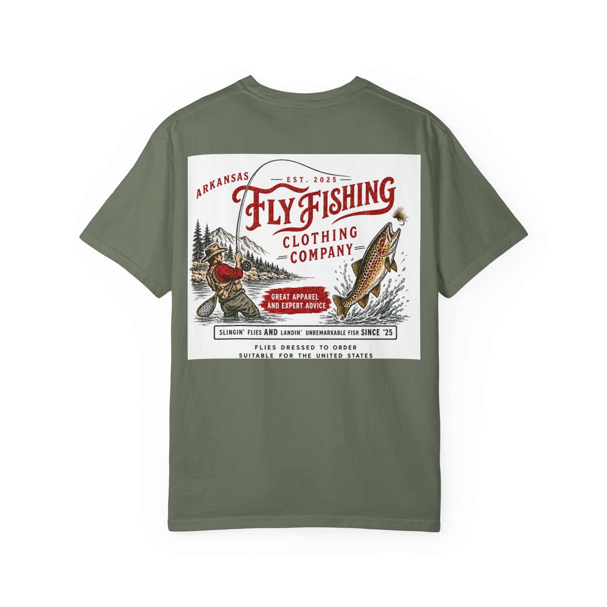 AFFCC Vintage Hog/Trout Hybrid Patch T-Shirt | Small Chest Pocket Graphic/ Large Vintage Back Graphic