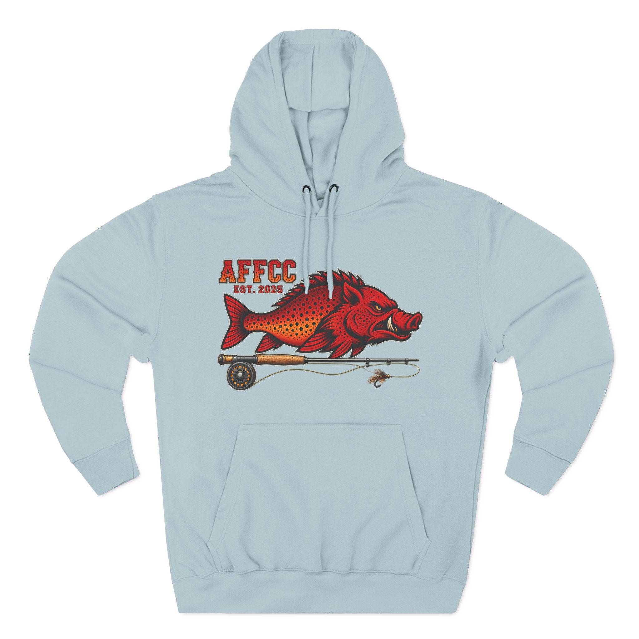 AFFCC Logo Hoodie — 'AFFCC' Hog/Trout Fly Rod Design