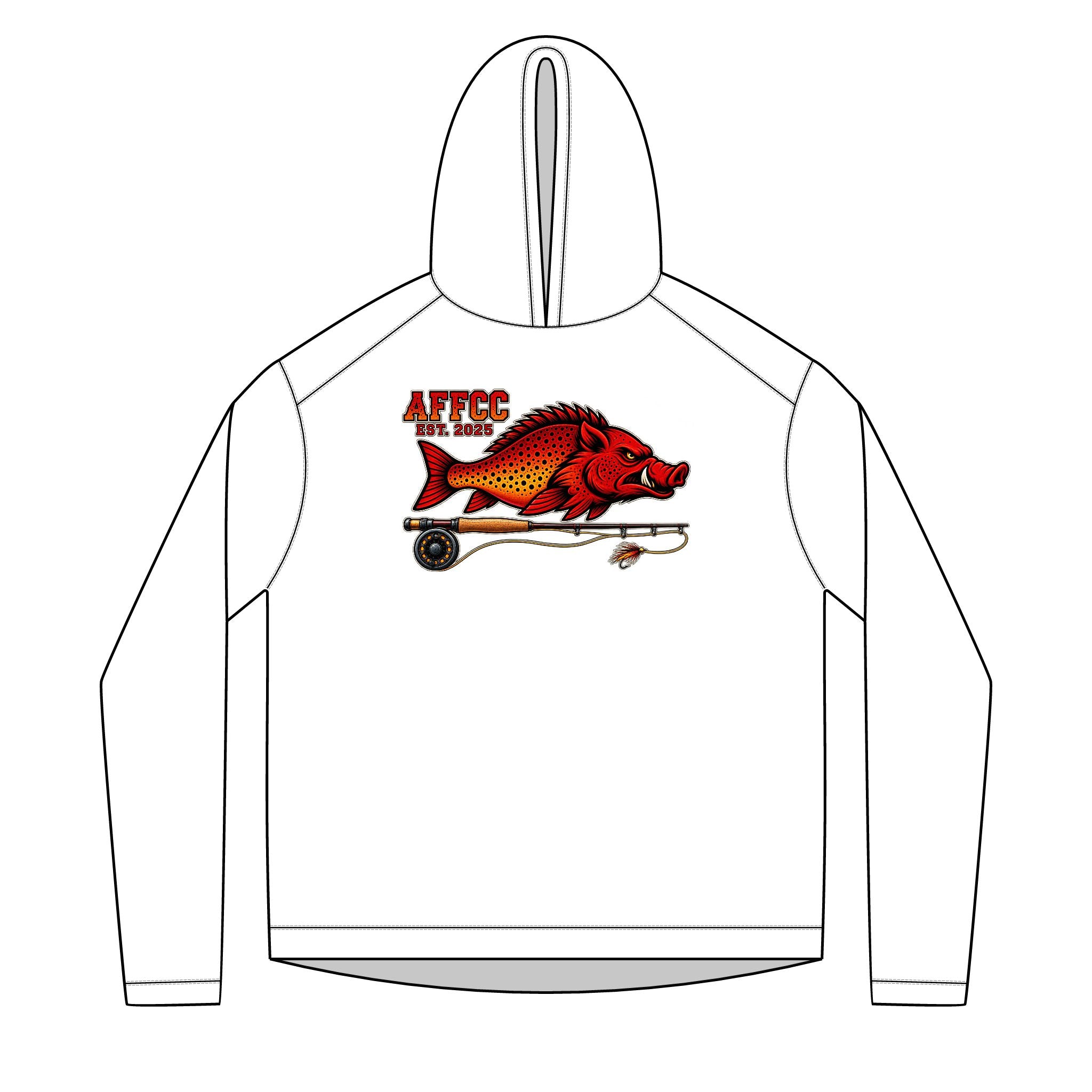 Arkansas Fly Fishing Clothing Company Sun Hoodie — AFCC Hog/Trout Graphic Pullover
