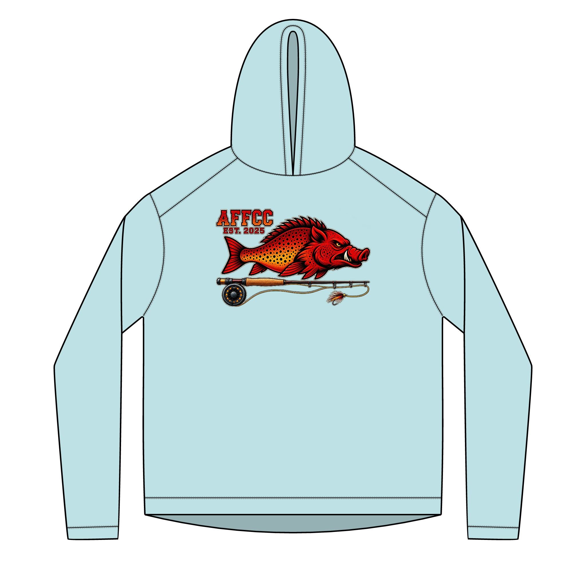 Arkansas Fly Fishing Clothing Company Sun Hoodie — AFCC Hog/Trout Graphic Pullover