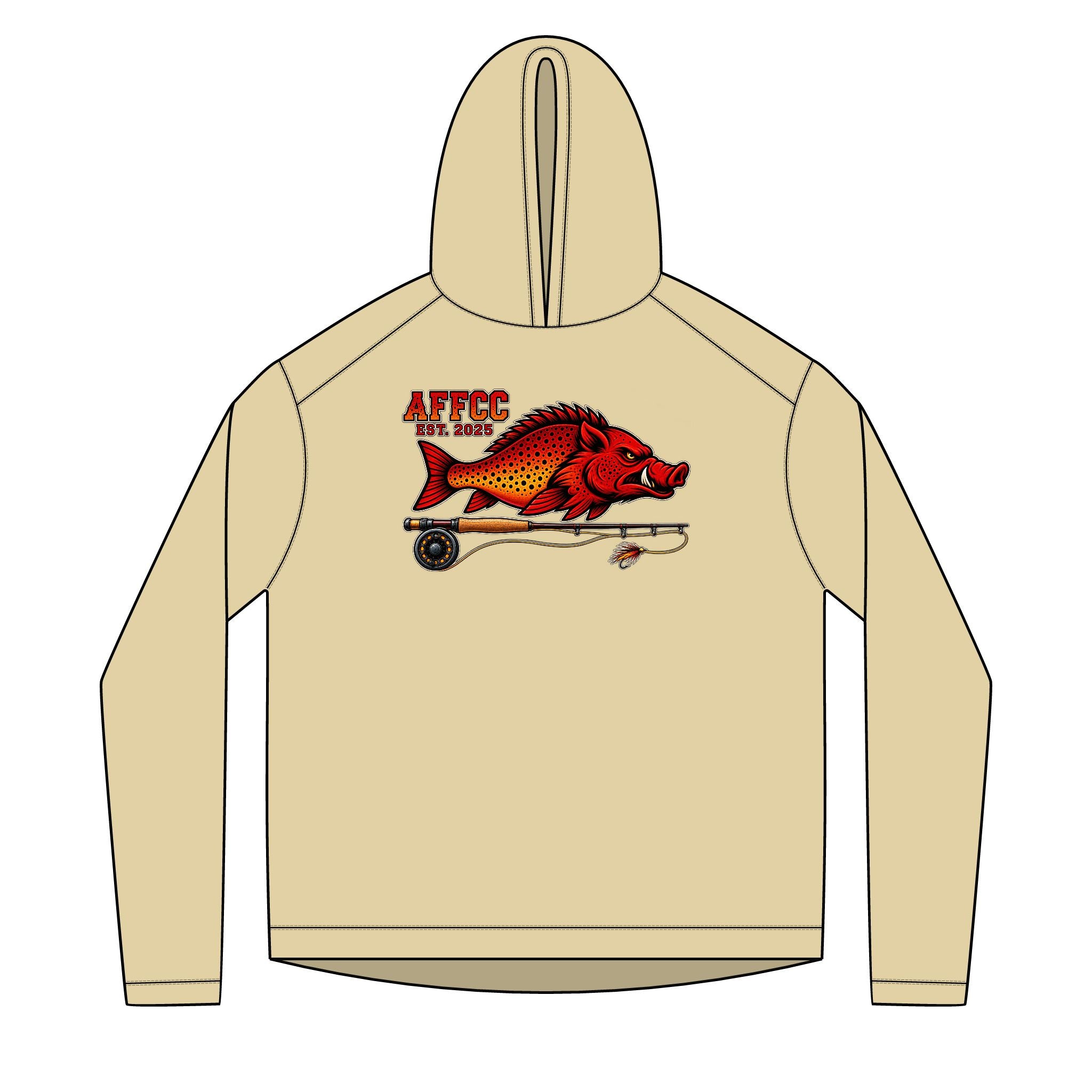 Arkansas Fly Fishing Clothing Company Sun Hoodie — AFCC Hog/Trout Graphic Pullover