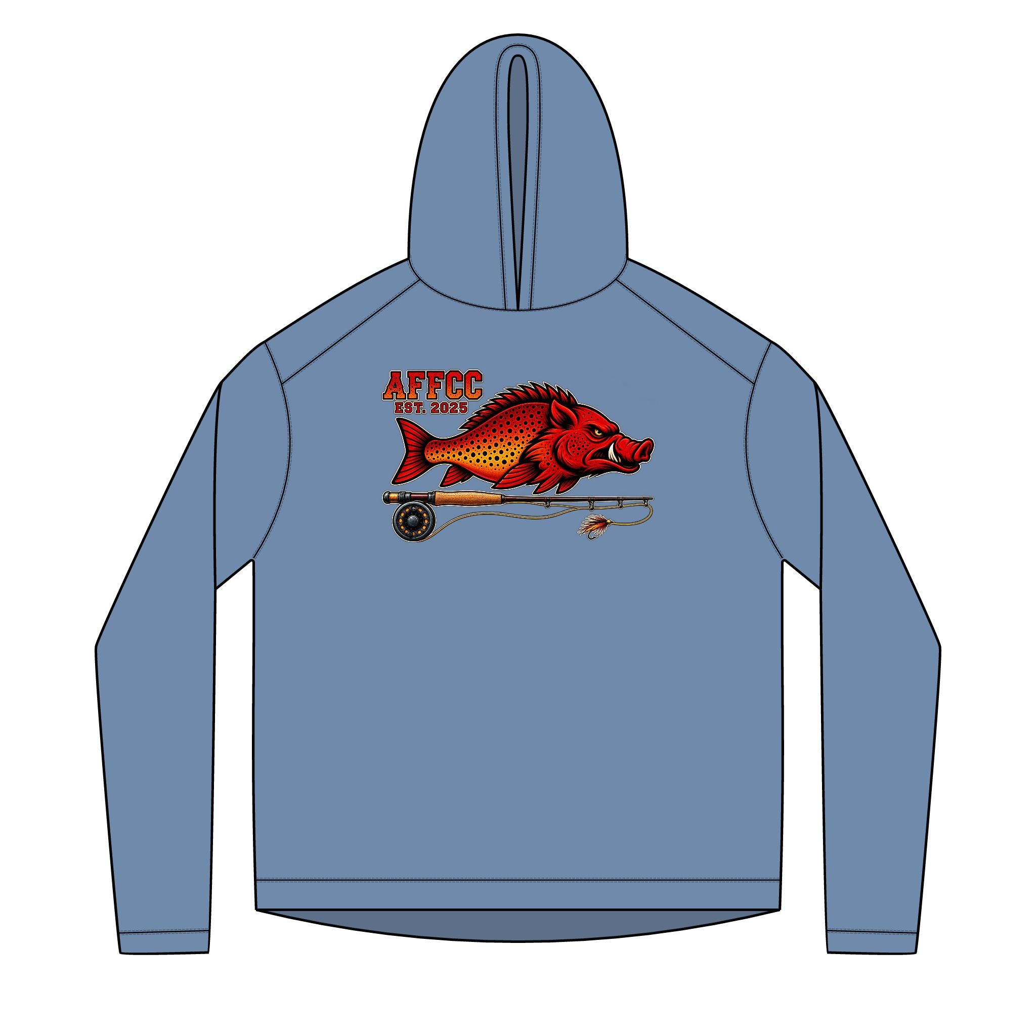 Arkansas Fly Fishing Clothing Company Sun Hoodie — AFCC Hog/Trout Graphic Pullover
