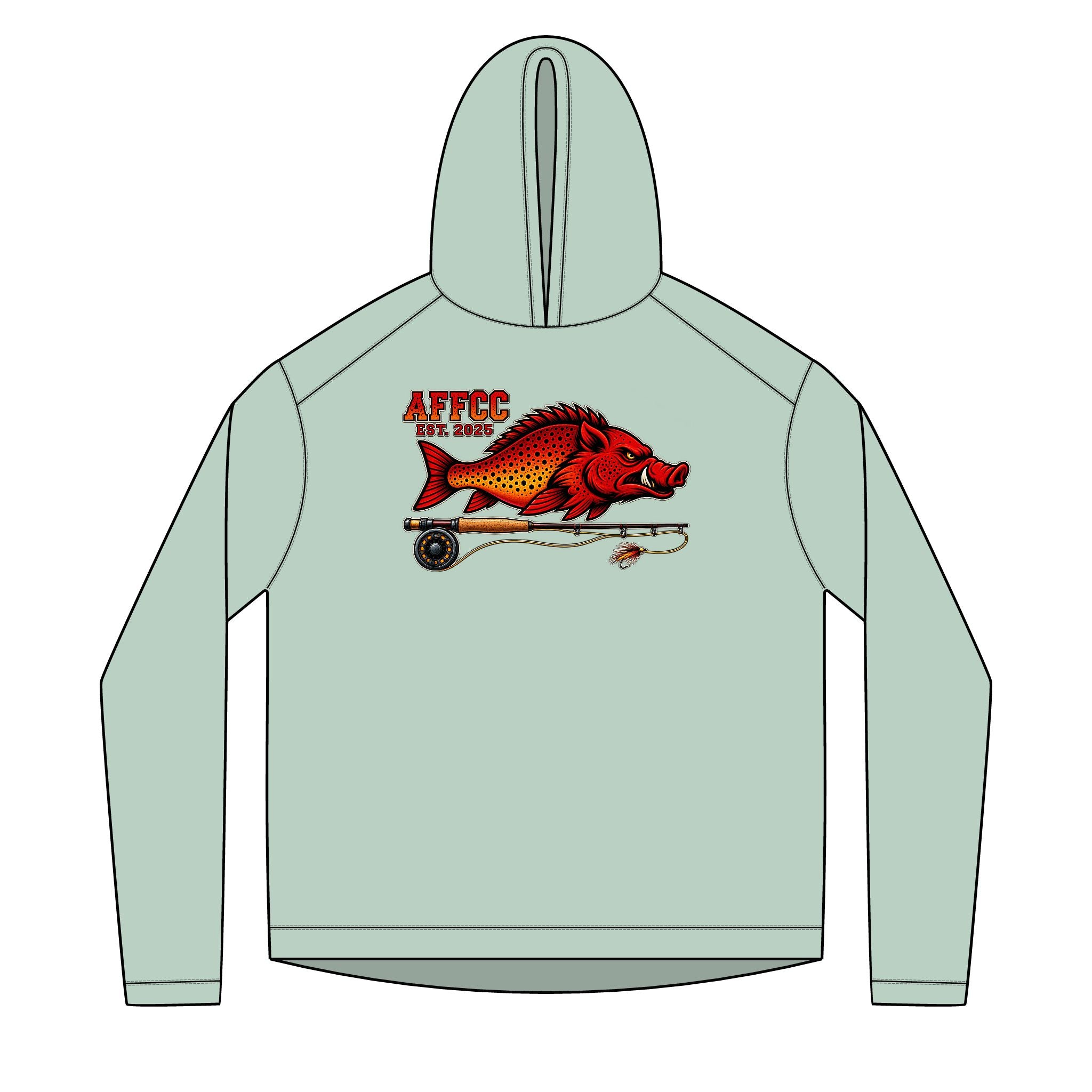 Arkansas Fly Fishing Clothing Company Sun Hoodie — AFCC Hog/Trout Graphic Pullover