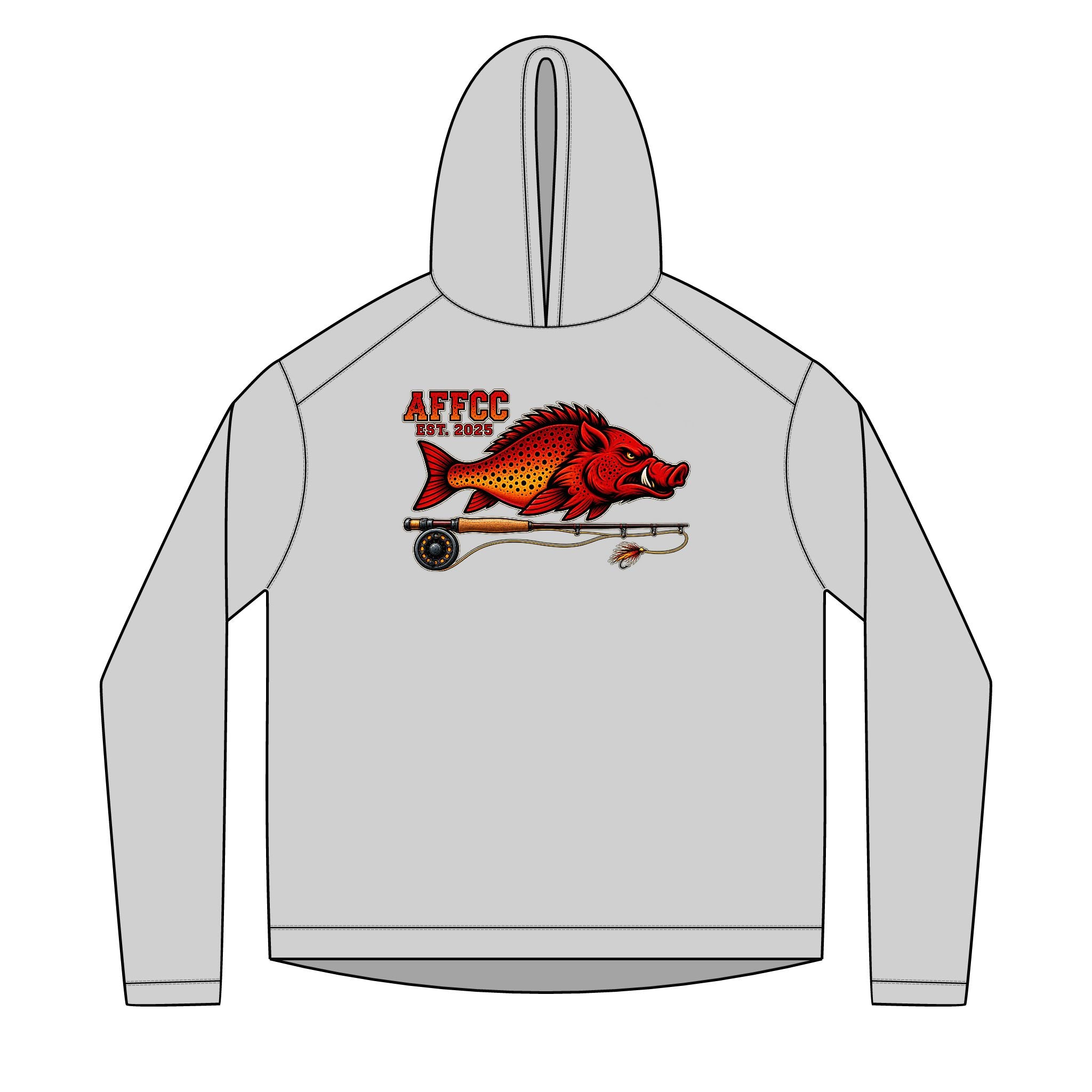 Arkansas Fly Fishing Clothing Company Sun Hoodie — AFCC Hog/Trout Graphic Pullover