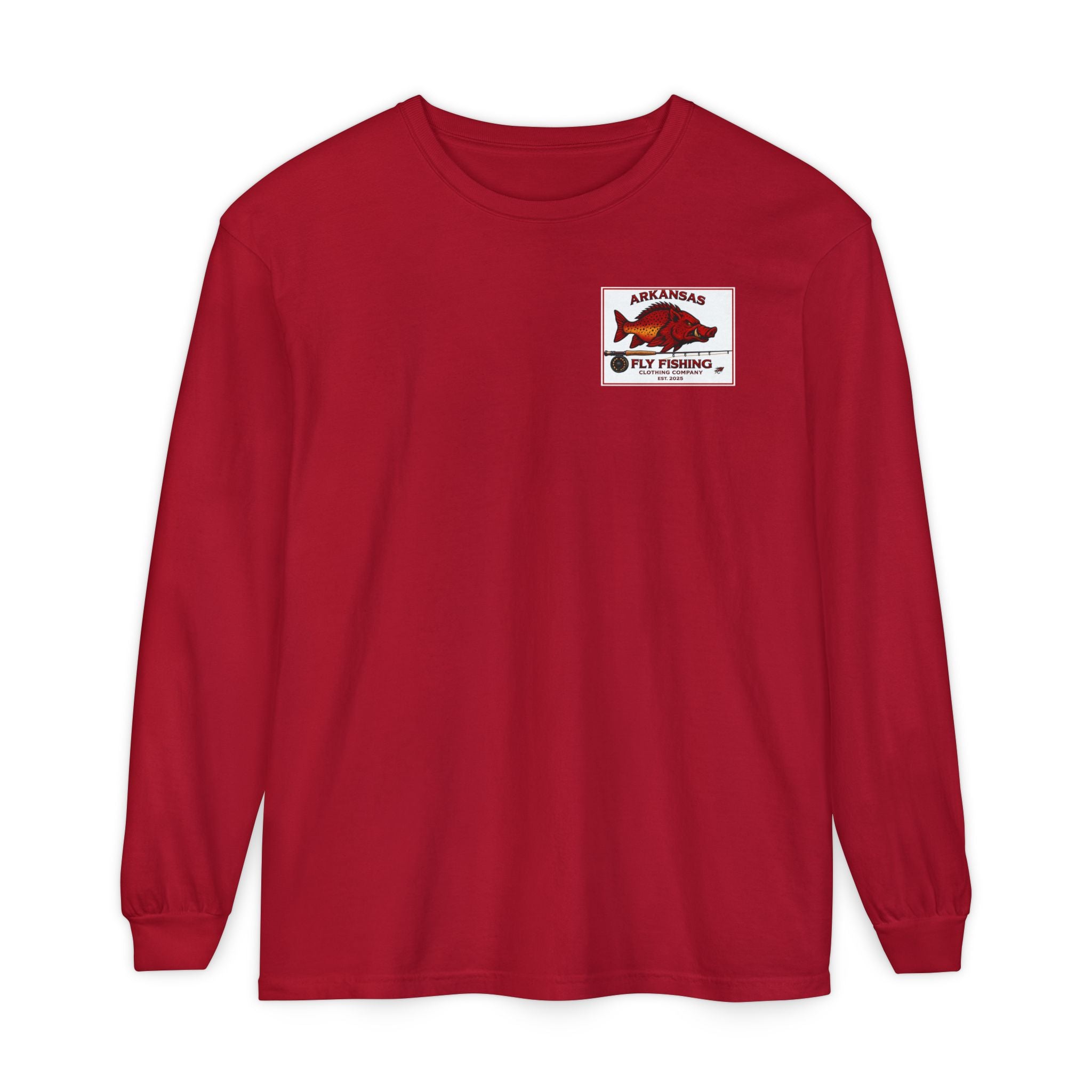 AFFCC Christmas Fishing Long Sleeve T‑Shirt — 'Merry Christmas' Santa Angler Design