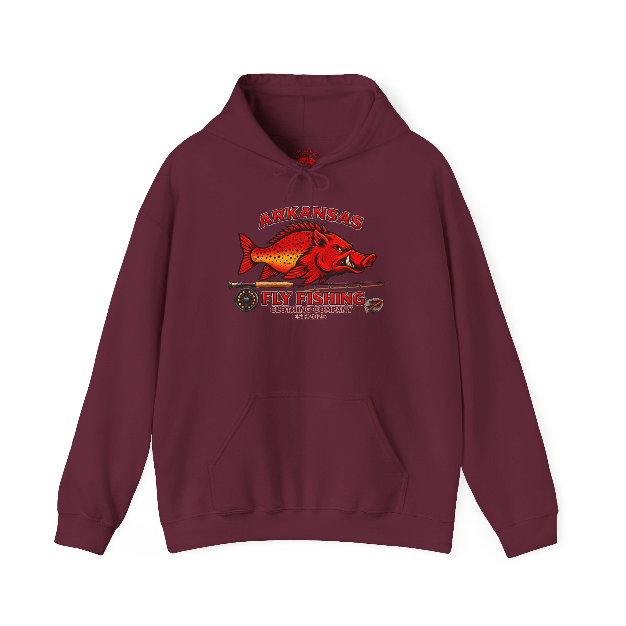 AFFCC  Hoodie – Antiqued Hog/Trout Patch Design